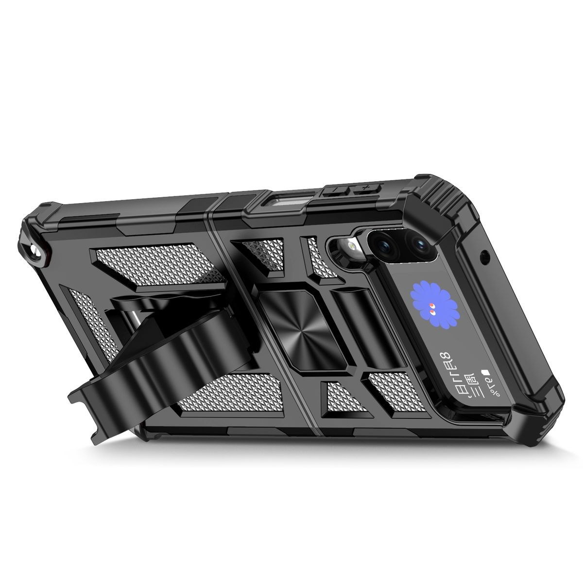 WIGENTO Z Schwarz Backcover, Hülle Armor Outdoor Magnet Galaxy Flip4 Samsung, 5G, aufstellbar, Kunststoff