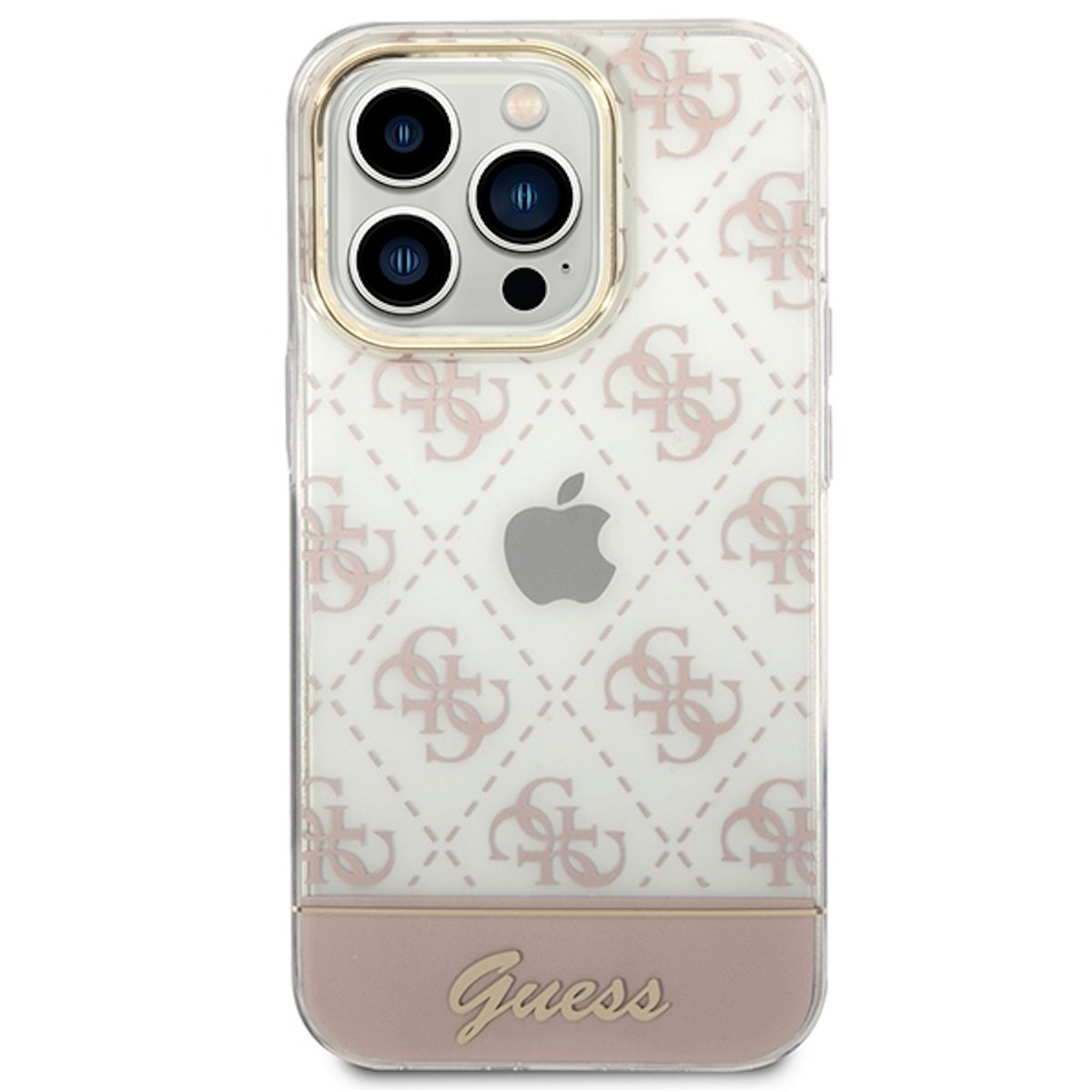 Hülle, Pattern GUESS Design iPhone Collection 4G Apple, Pro, Lila Script Backcover, 14