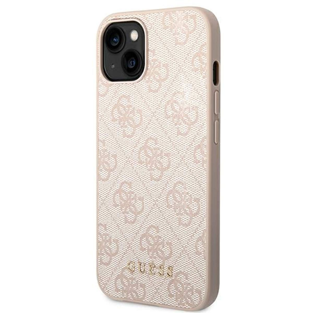 GUESS Metal Gold Logo iPhone Apple, Backcover, Hülle, Rosa 14 Plus