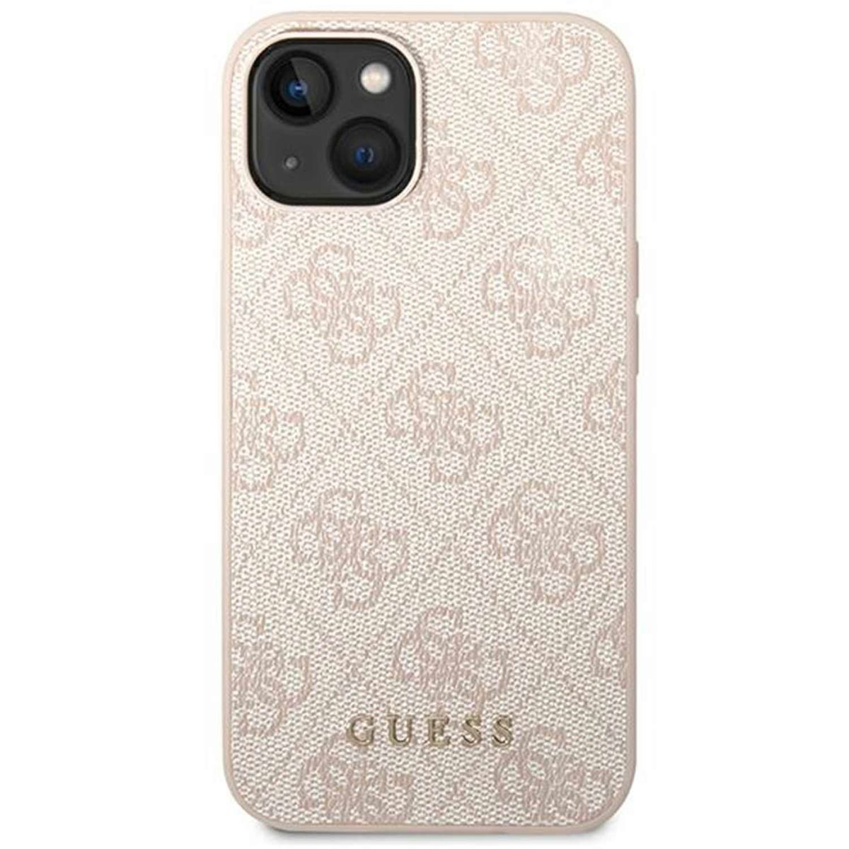 Logo 14 Gold Backcover, Rosa iPhone Hülle, GUESS Apple, Plus, Metal