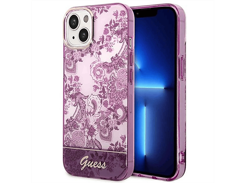 Leder GUESS Backcover, Lila 14, TPU PC Hülle, / Muster PU iPhone Design Apple, /