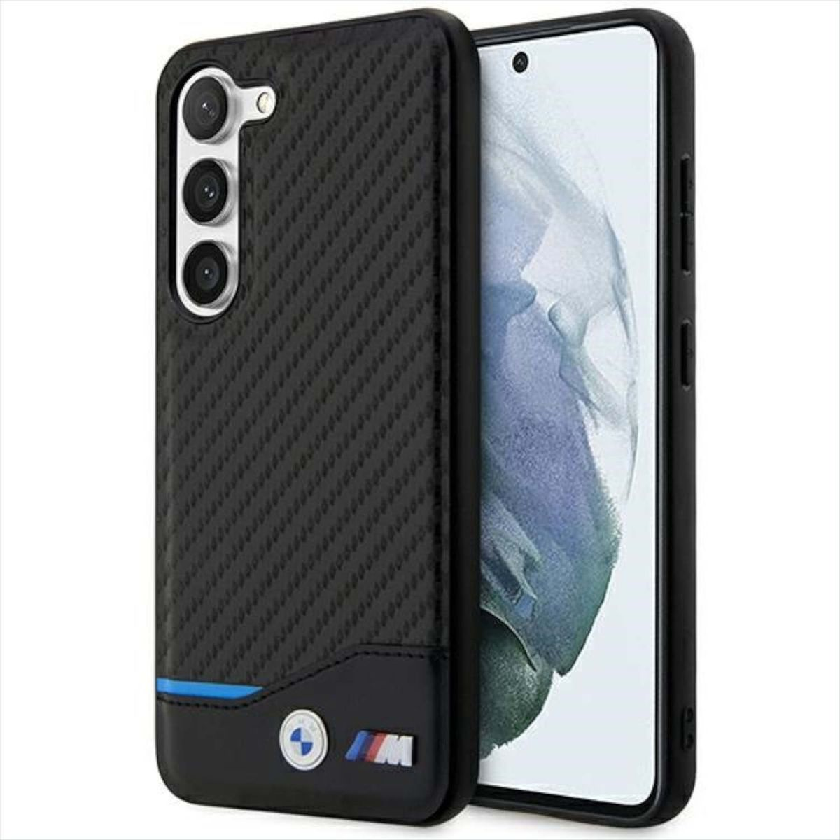 BMW Leather Design Cover, Backcover, Galaxy Carbon S23 Plus, Schwarz Samsung