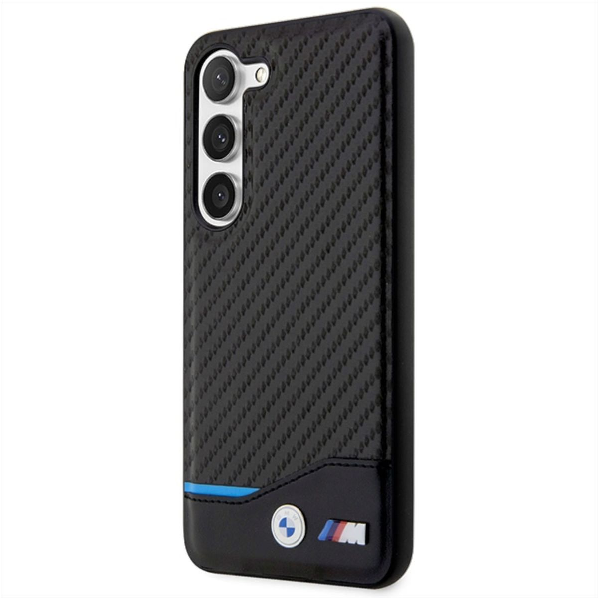BMW Leather Design Cover, Backcover, Galaxy Carbon S23 Plus, Schwarz Samsung
