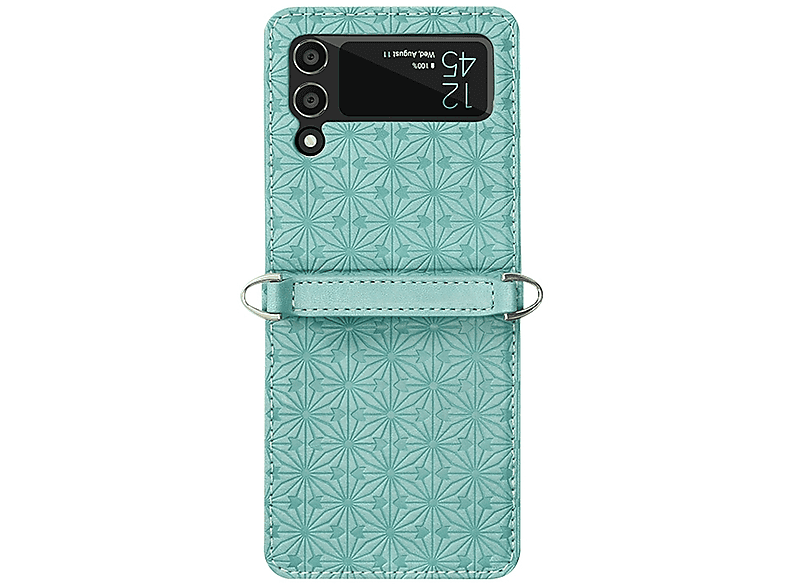 Full Cover, Geprägte Galaxy Grün Gurt, mit Z Samsung, 5G, Design Flip4 Tasche WIGENTO