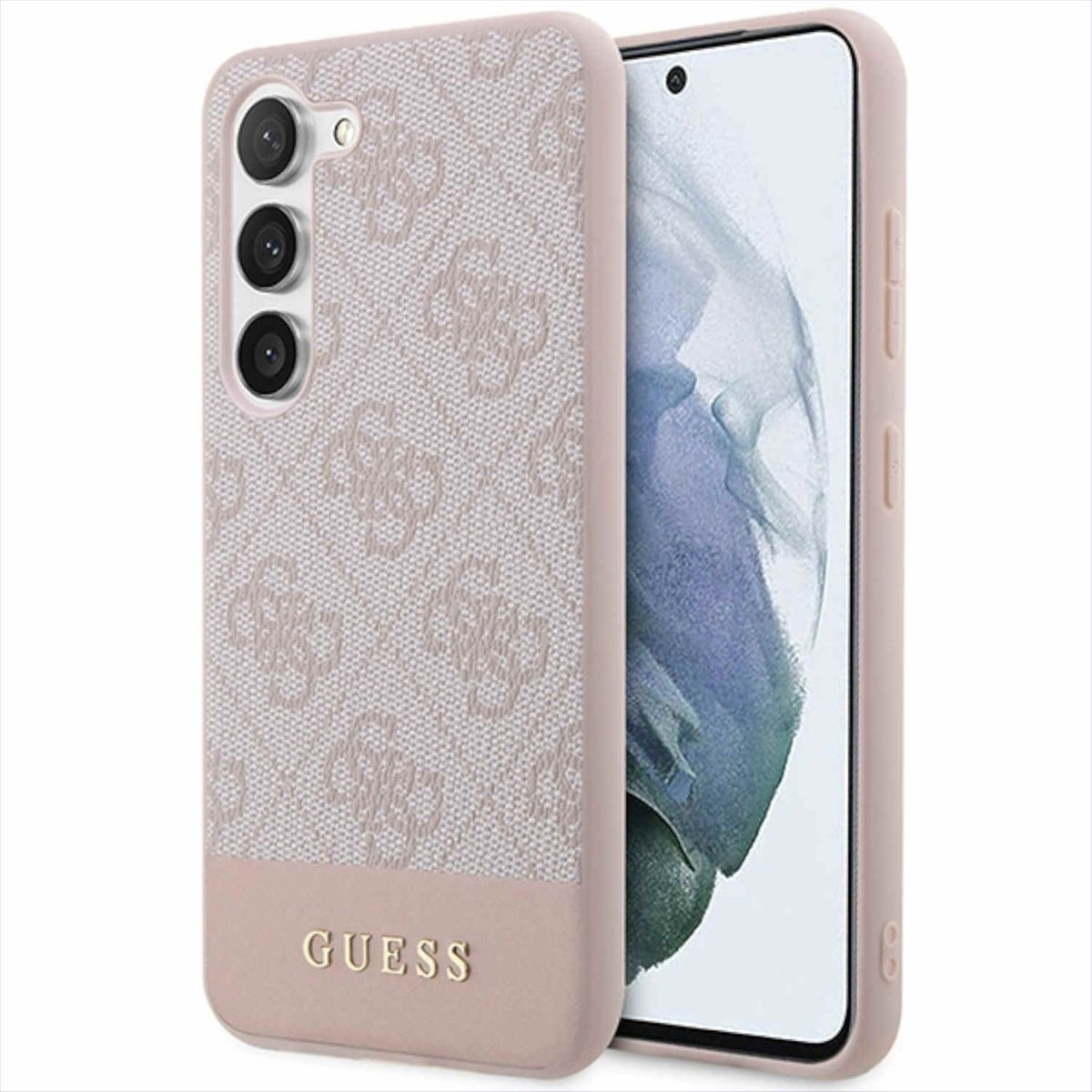 GUESS Stripe Galaxy Design Pink S23, Collection Backcover, Samsung, Cover