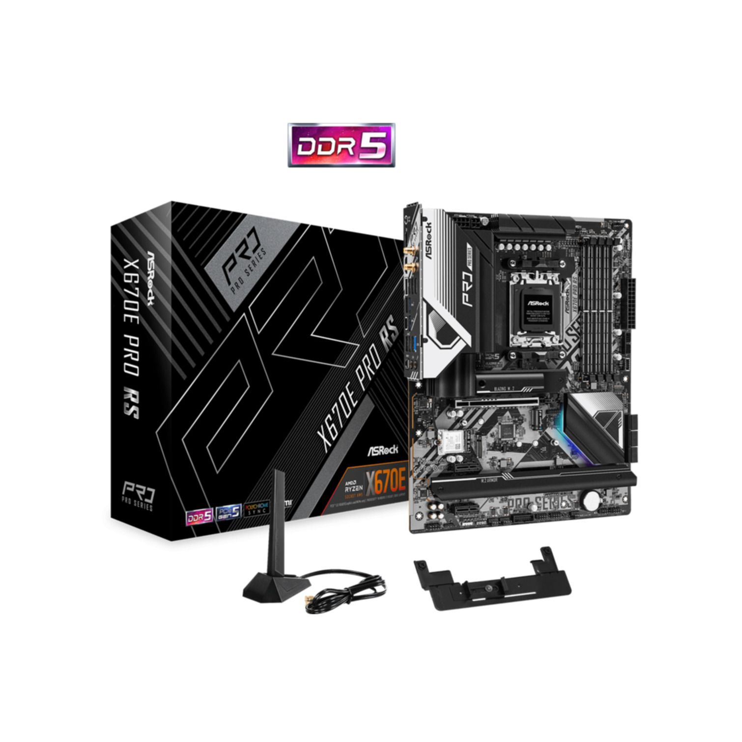 ASROCK X670E Pro RS Mainboards schwarz;silber