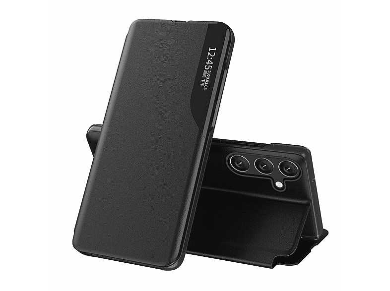COFI Eco Leather View Hülle, Bookcover, Samsung, Galaxy A24 4G, Schwarz | Bookcover