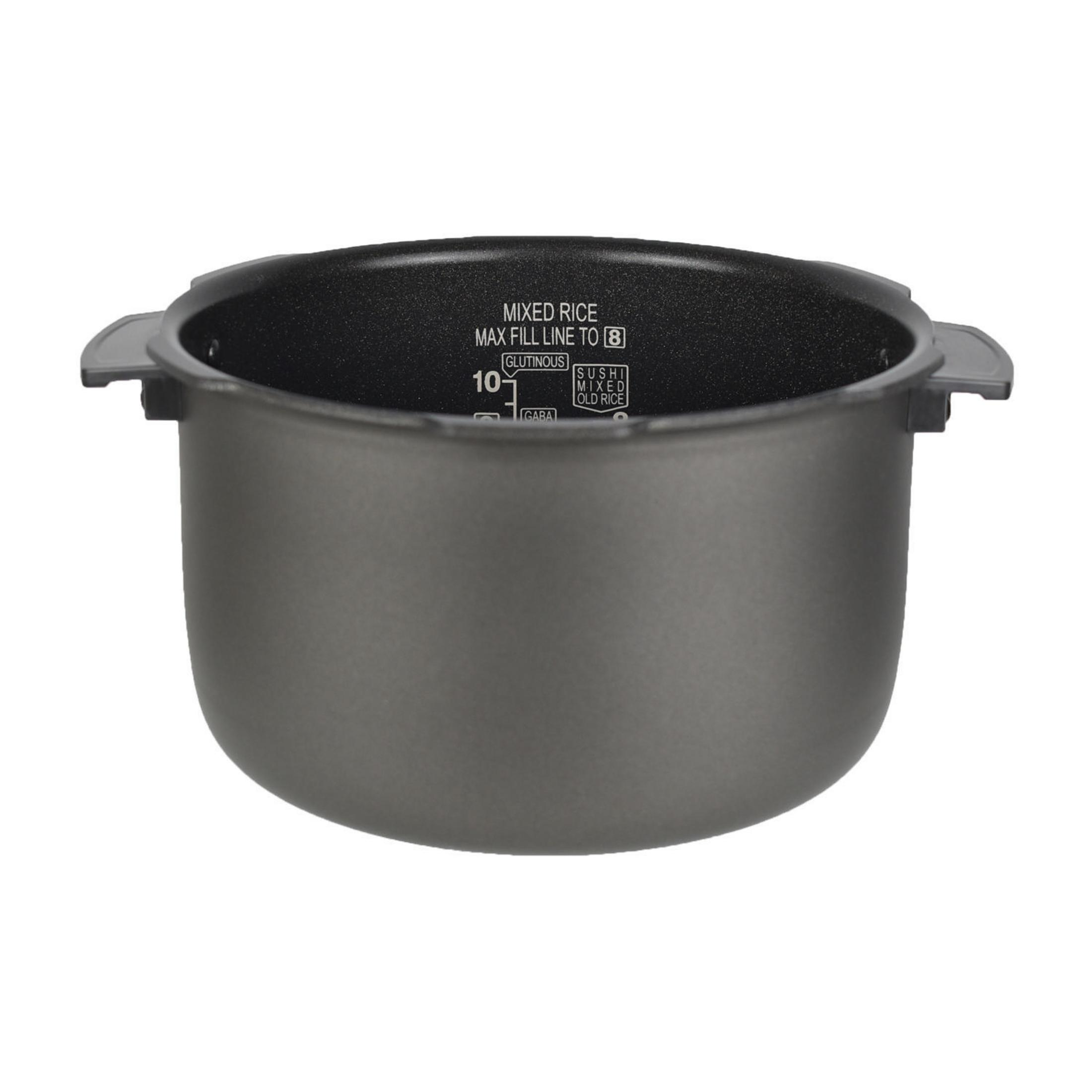 Ciemnoszary garnek do ryżu z liniami napełniania dla ryżu mieszanego, kleistego i starego.