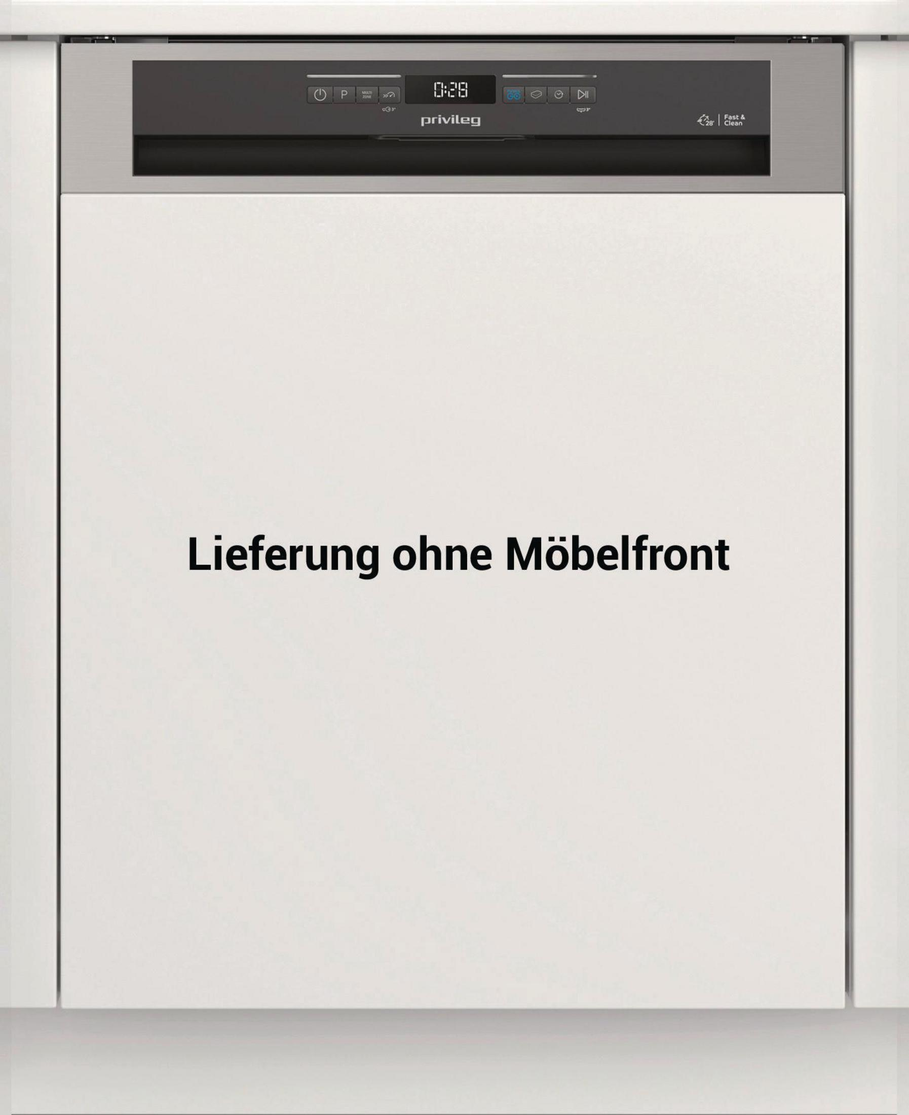 Geschirrspüler mit Text 'Lieferung ohne Möbelfront' auf der Tür.