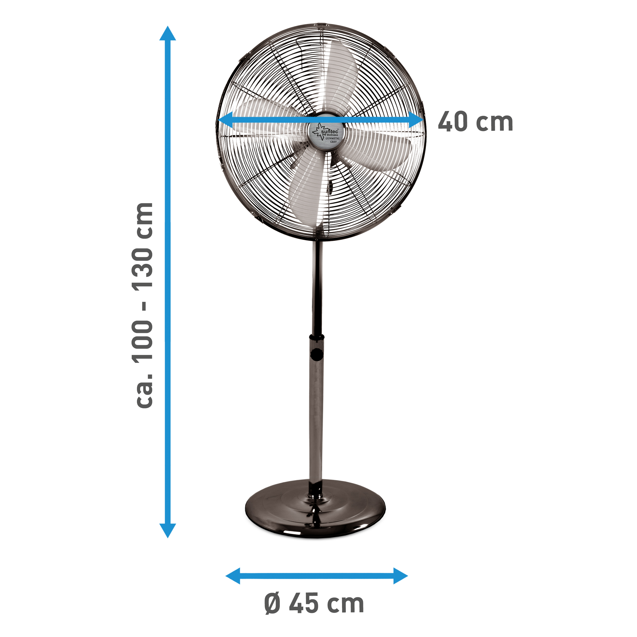 SUNTEC CoolBreeze 4000 (50 Gunmetal Watt) Gunmetall Grey SVM Grey Standventilator