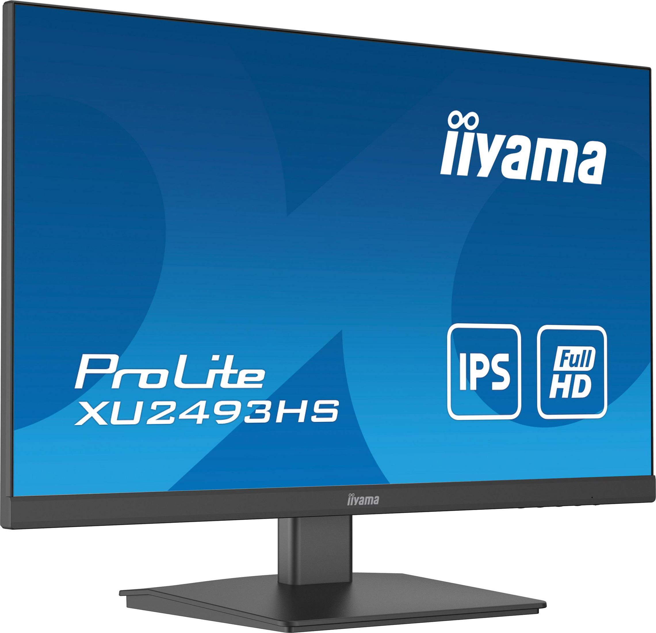 Un monitor de computadora negro con un fondo azul con texto.
