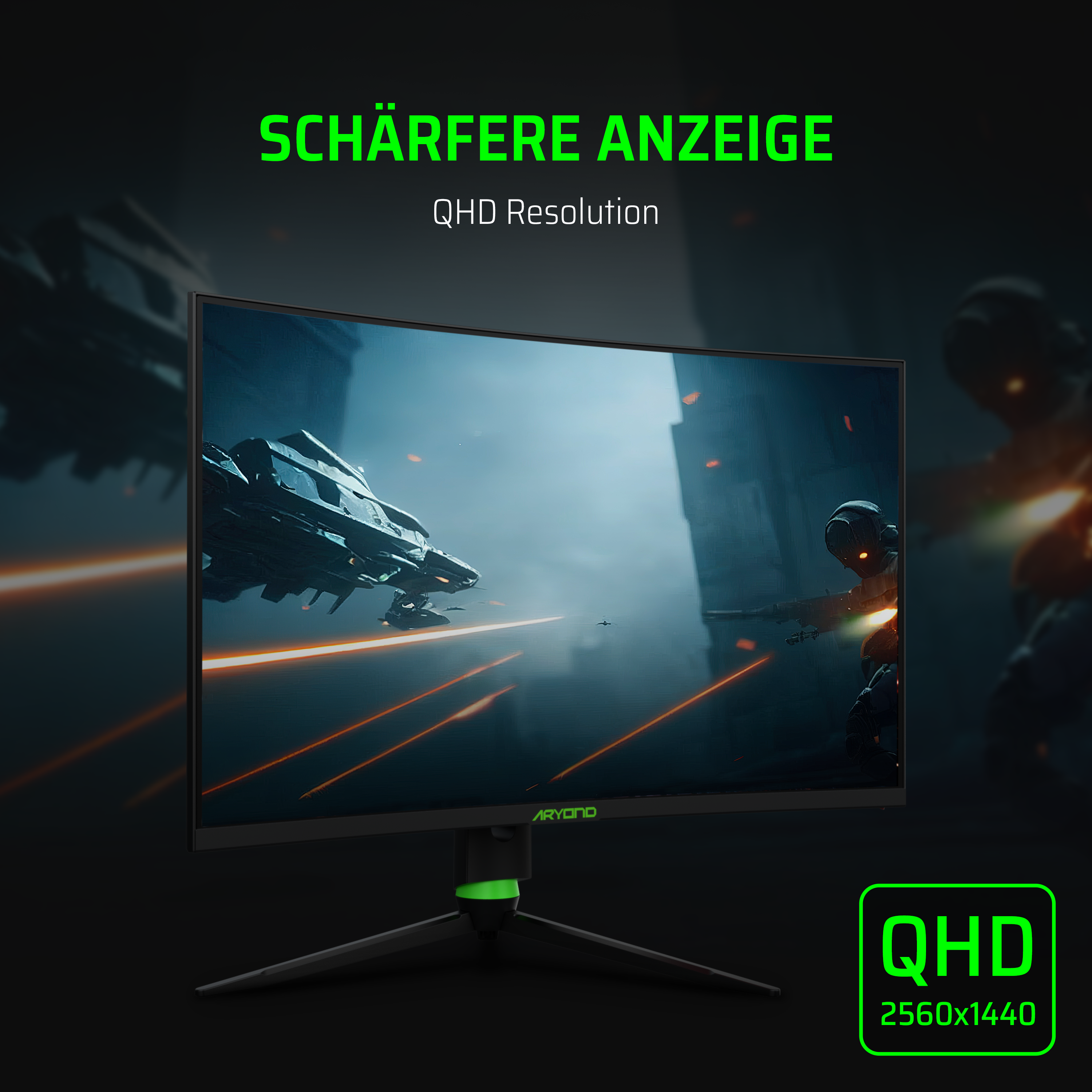 ARYOND A32 V1.3 31,5 Zoll Monitor Hz Reaktionszeit ) , ms Gaming 165 (1 QHD