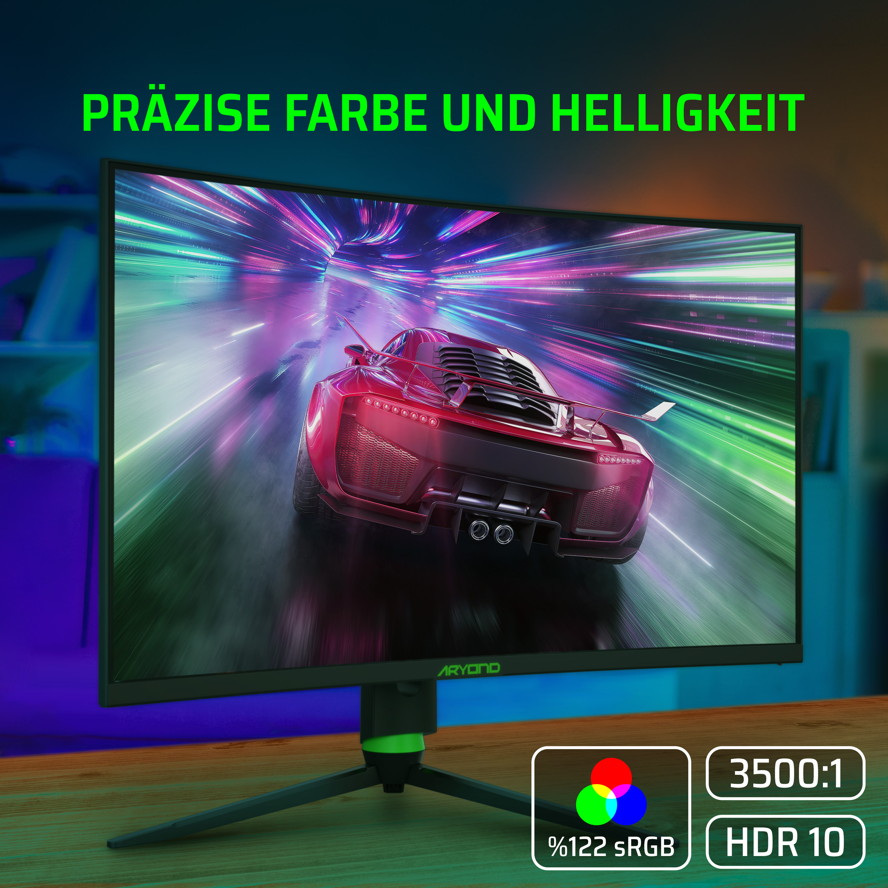 Gaming , ARYOND (1 V1.3 Zoll ) 31,5 A32 165 Reaktionszeit ms Hz QHD Monitor