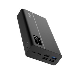 POWERBANK - DCU TECNOLOGIC Batería 30000, 30.000mAh,  4 puertos USB Micro-USB y USB tipo C, Negro
