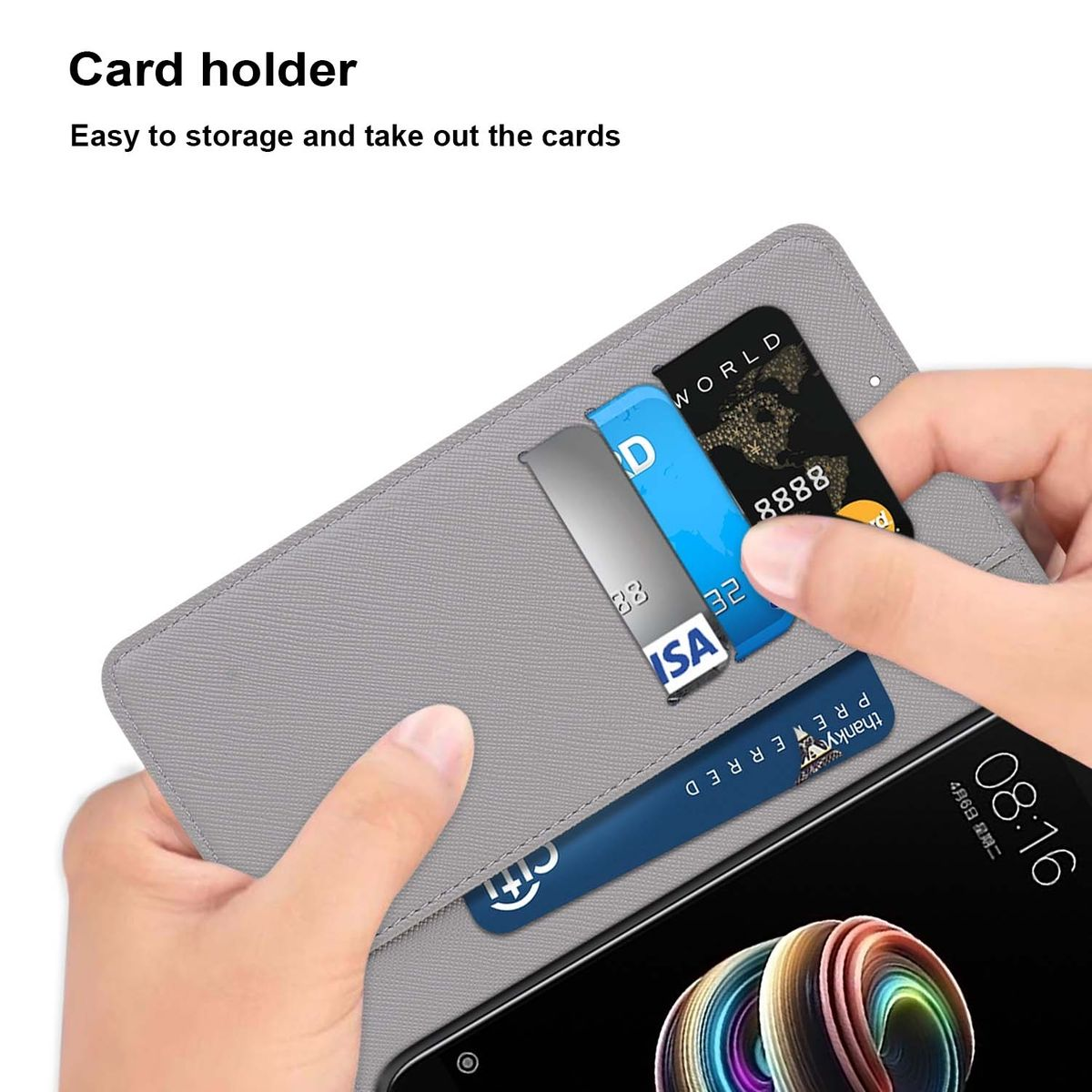 Weiß Geld & Druck WIGENTO Motiv Muster Kreditkarten S22 Samsung, Book Tasche Galaxy 5G, Bookcover, Fach, mit Plus Wallet mit