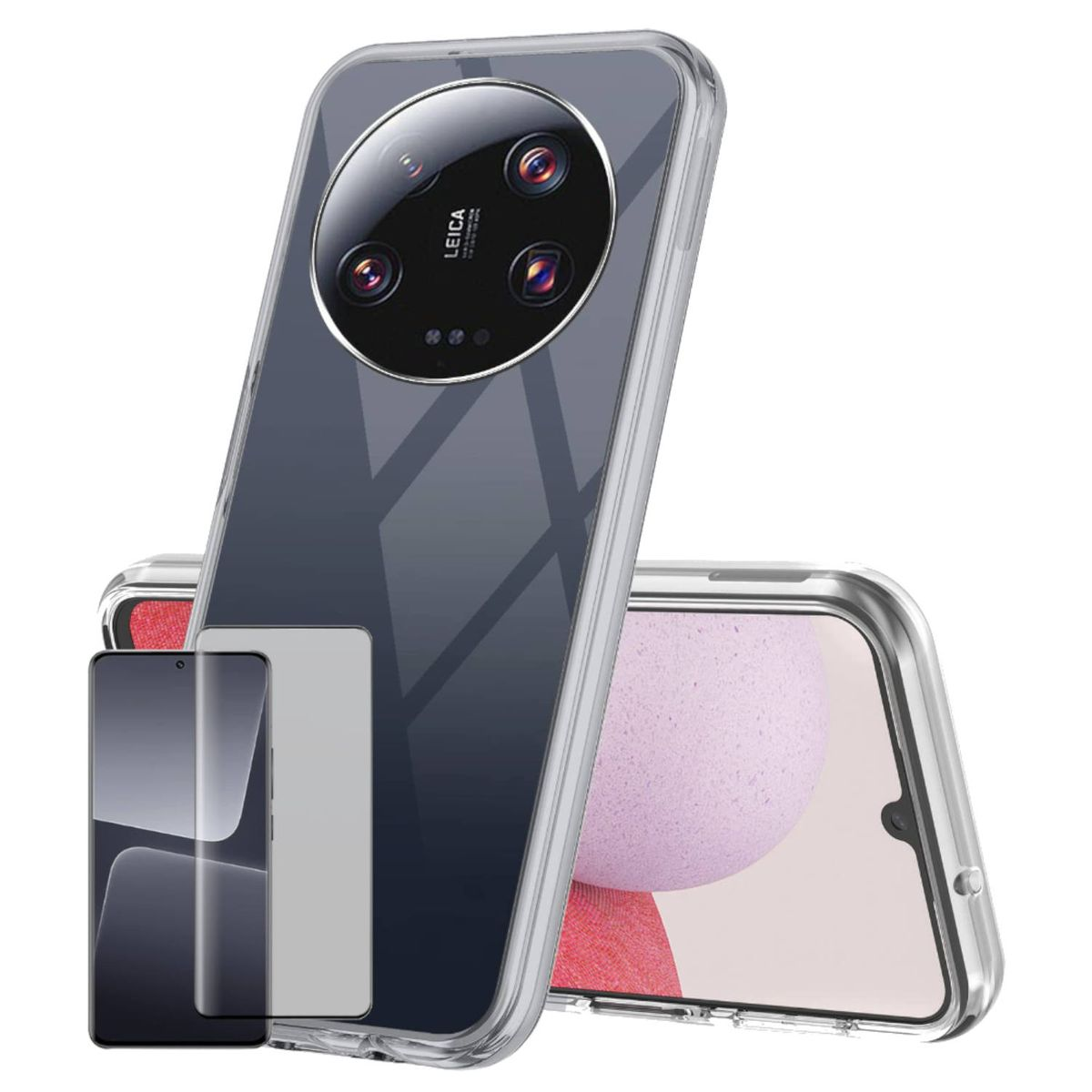 WIGENTO TPU Silikon Schutz Schutz Hülle Curved 13 4D Ultra, Backcover, Transparent + Xiaomi, Hart dünn Glas