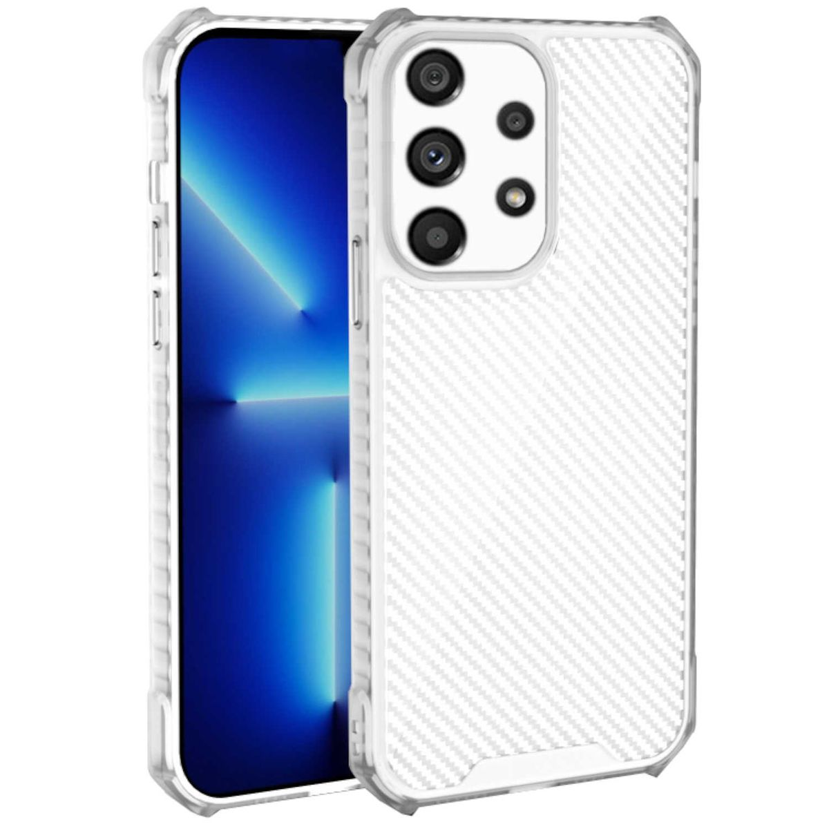 WIGENTO Schock Carbon Samsung, TPU A04S, Transparent 5G / 4G Hülle, Silikon Backcover, Style / Galaxy A13