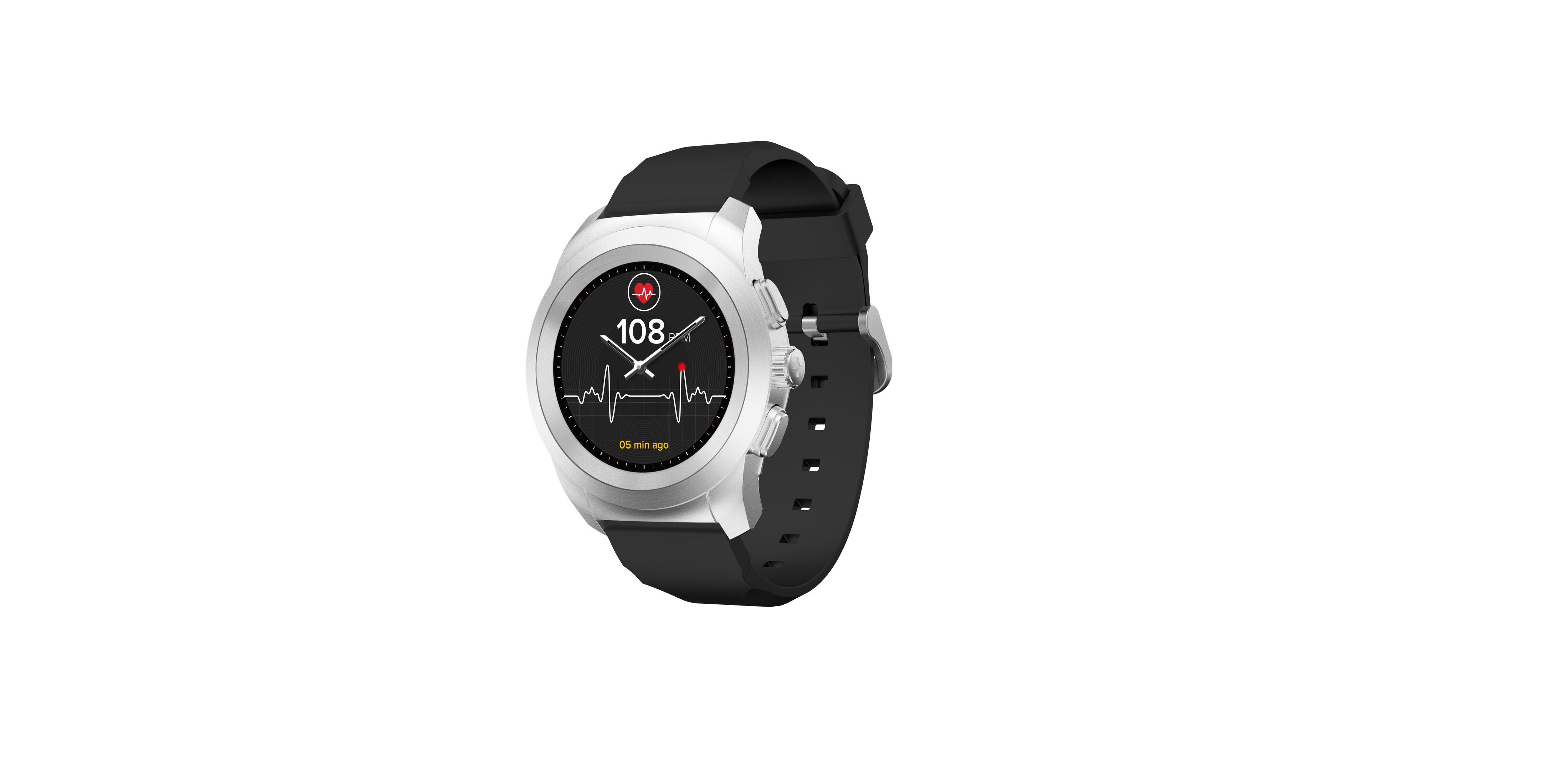 MYKRONOZ BRUSHED SILVER/BLACK Smartwatch Silikon, Silber/Schwarz mm, FLAT REGULAR SILICON 210