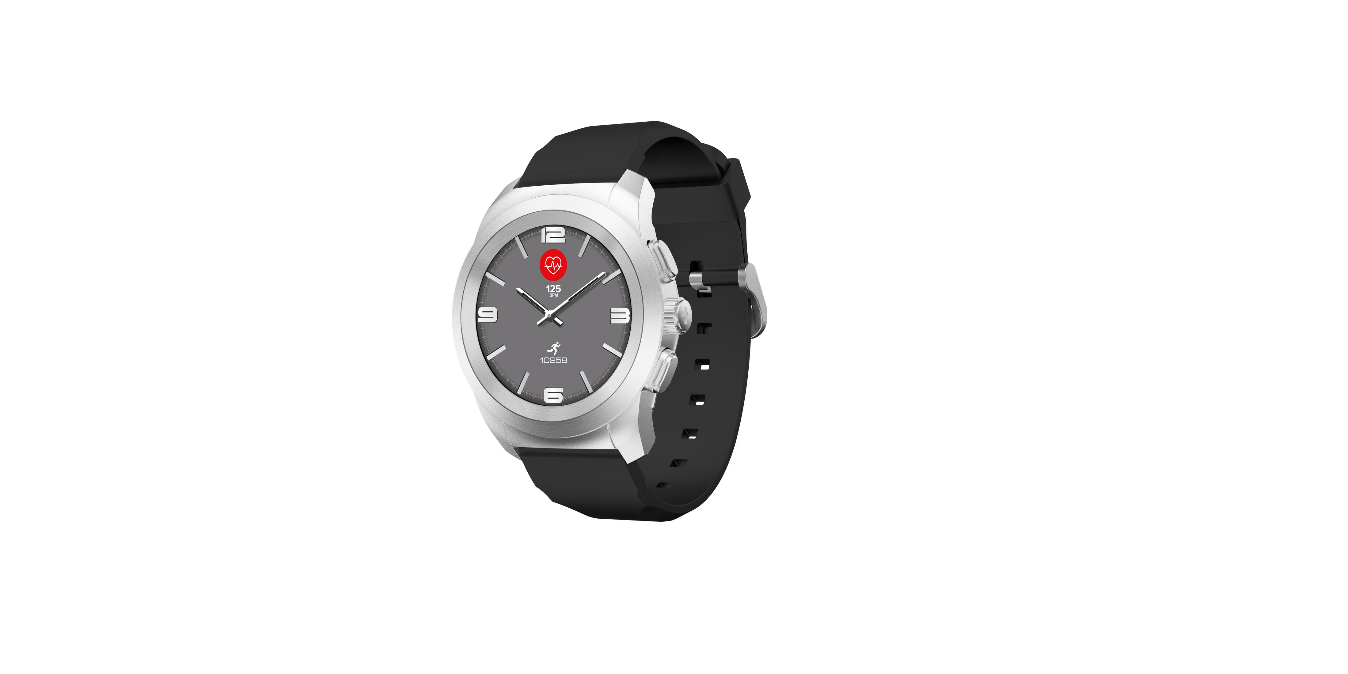 MYKRONOZ BRUSHED SILVER/BLACK Smartwatch Silikon, Silber/Schwarz mm, FLAT REGULAR SILICON 210