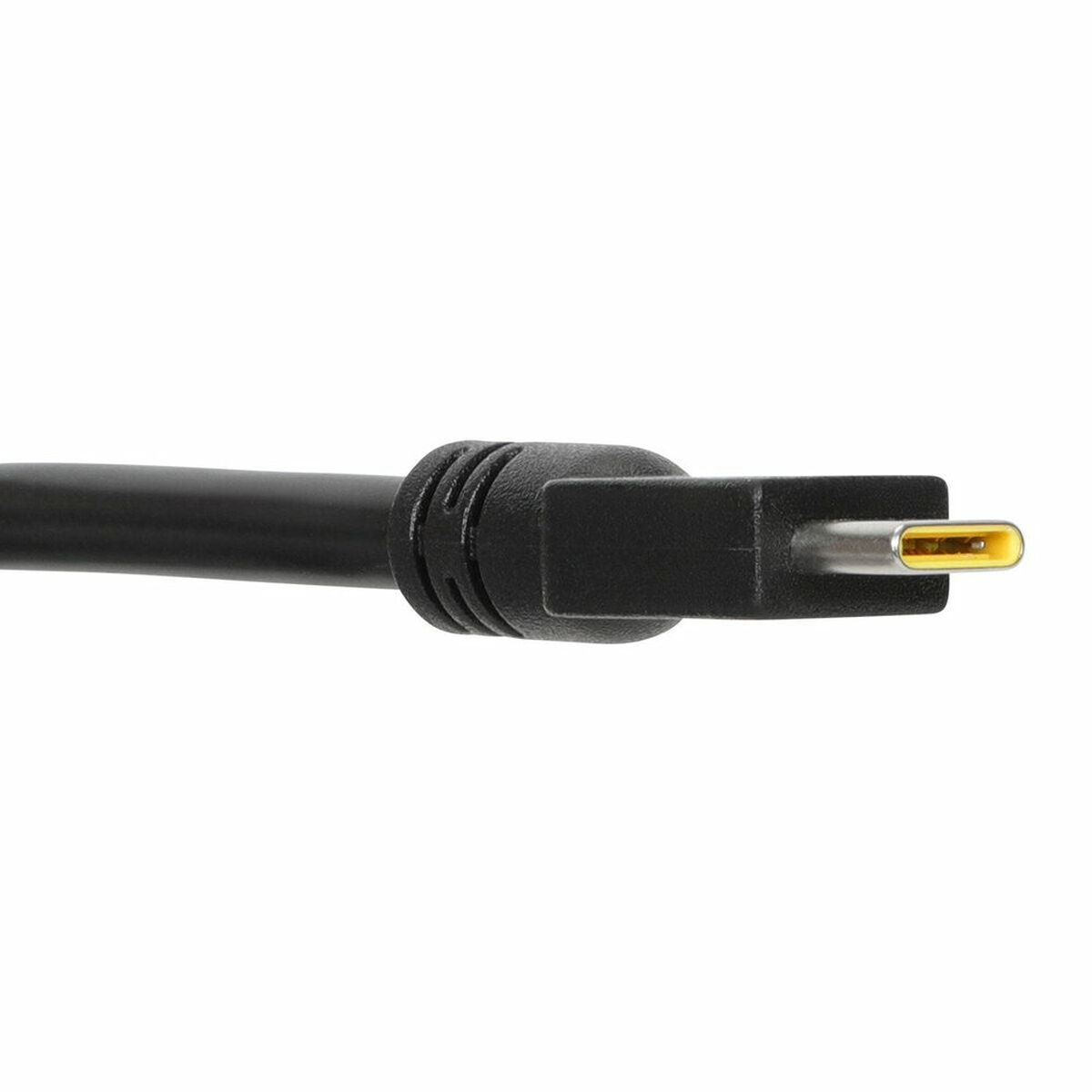 Cavo USB-C nero con un connettore sul lato destro.