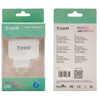 Cargador de móvil - TOOQ TQWC-2SC02WT, Universal , Blanco