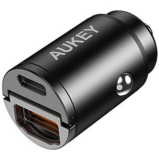 Cargador USB para coche - AUKEY CC-A3, Smartphone , Negro