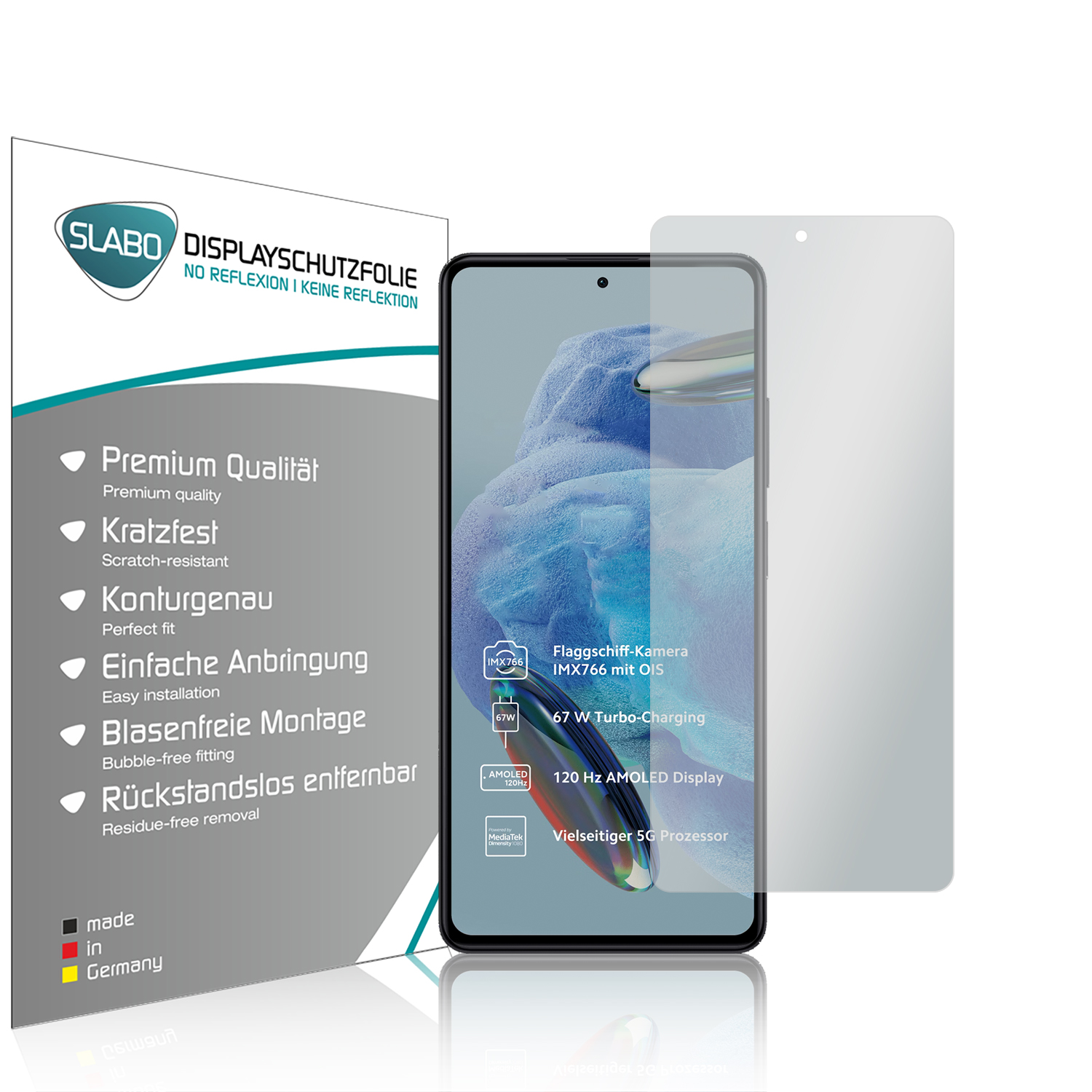 SLABO 4 x No Pro 12 Note Displayschutz(für Redmi Reflexion Xiaomi 5G)