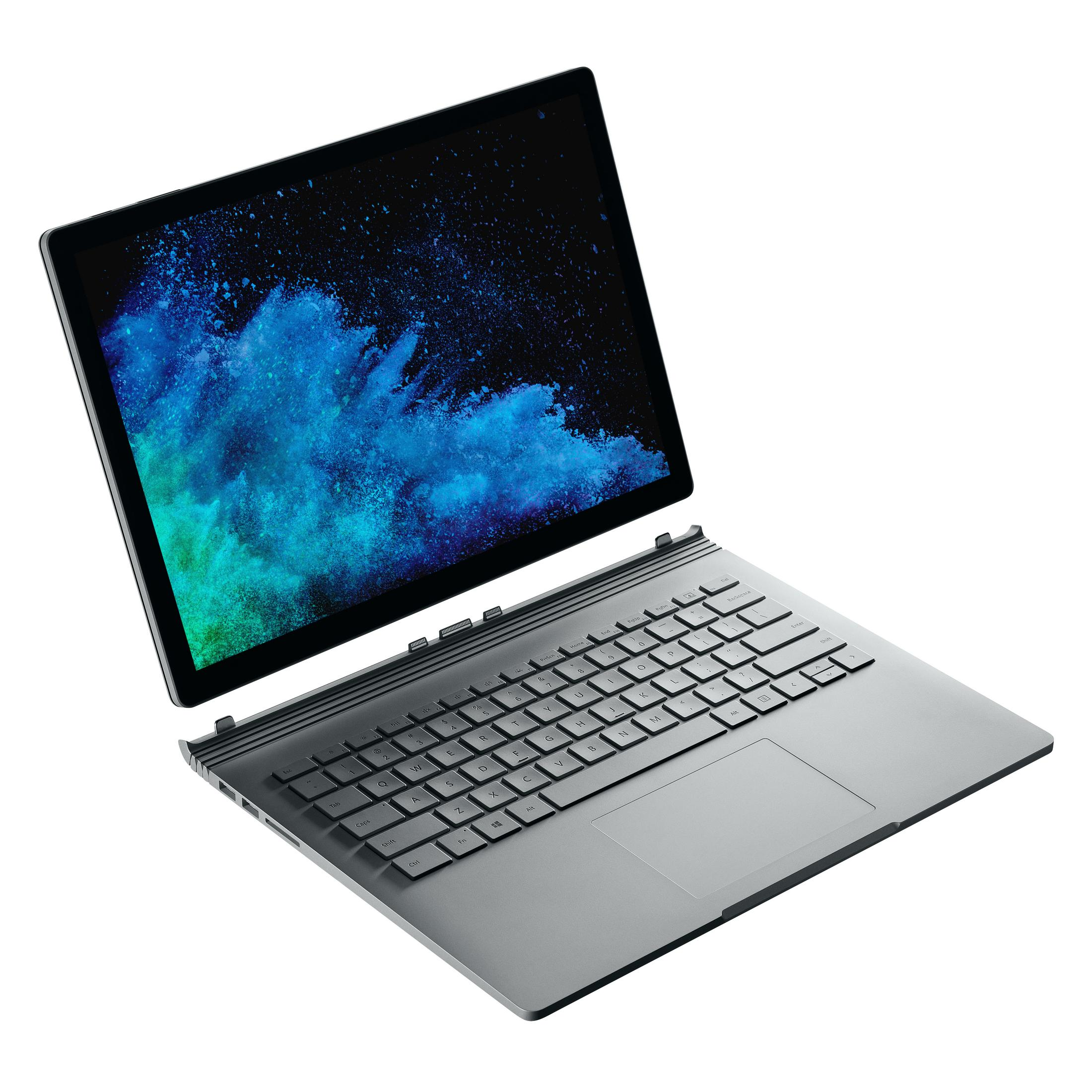 Laptop mit geöffnetem Bildschirm. Der Bildschirm zeigt einen farbenfrohen Nebel. Die Tastatur ist sichtbar.