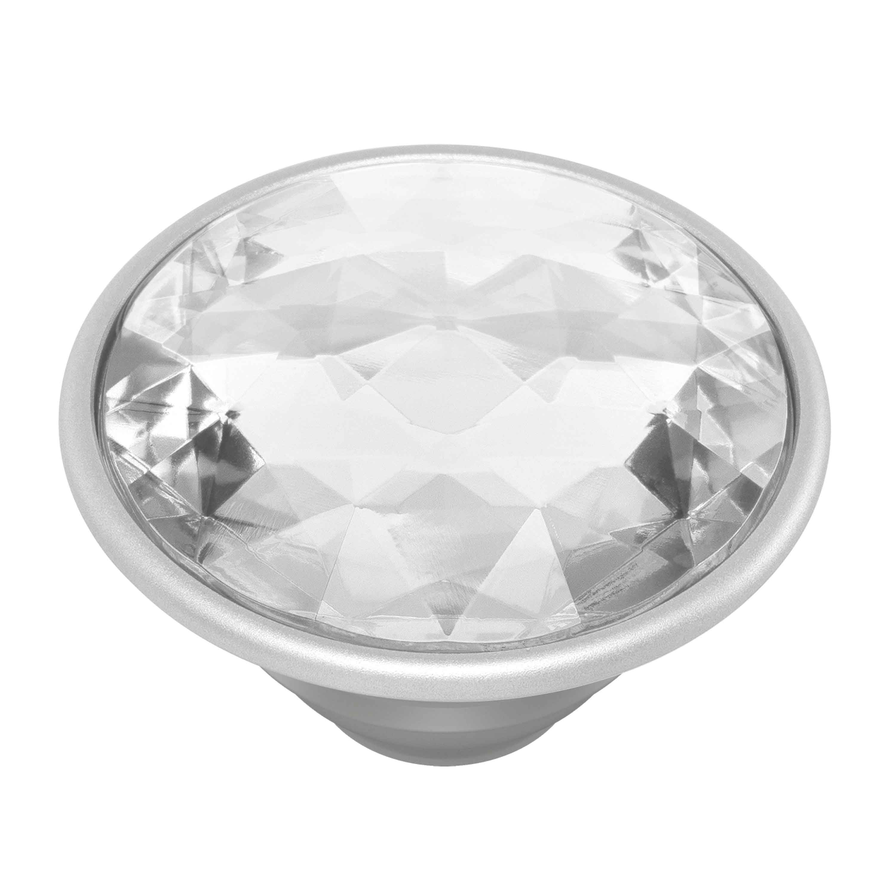 POPSOCKETS PopGrip Premium Crystal Silber Silver Handyhalterung, Disco