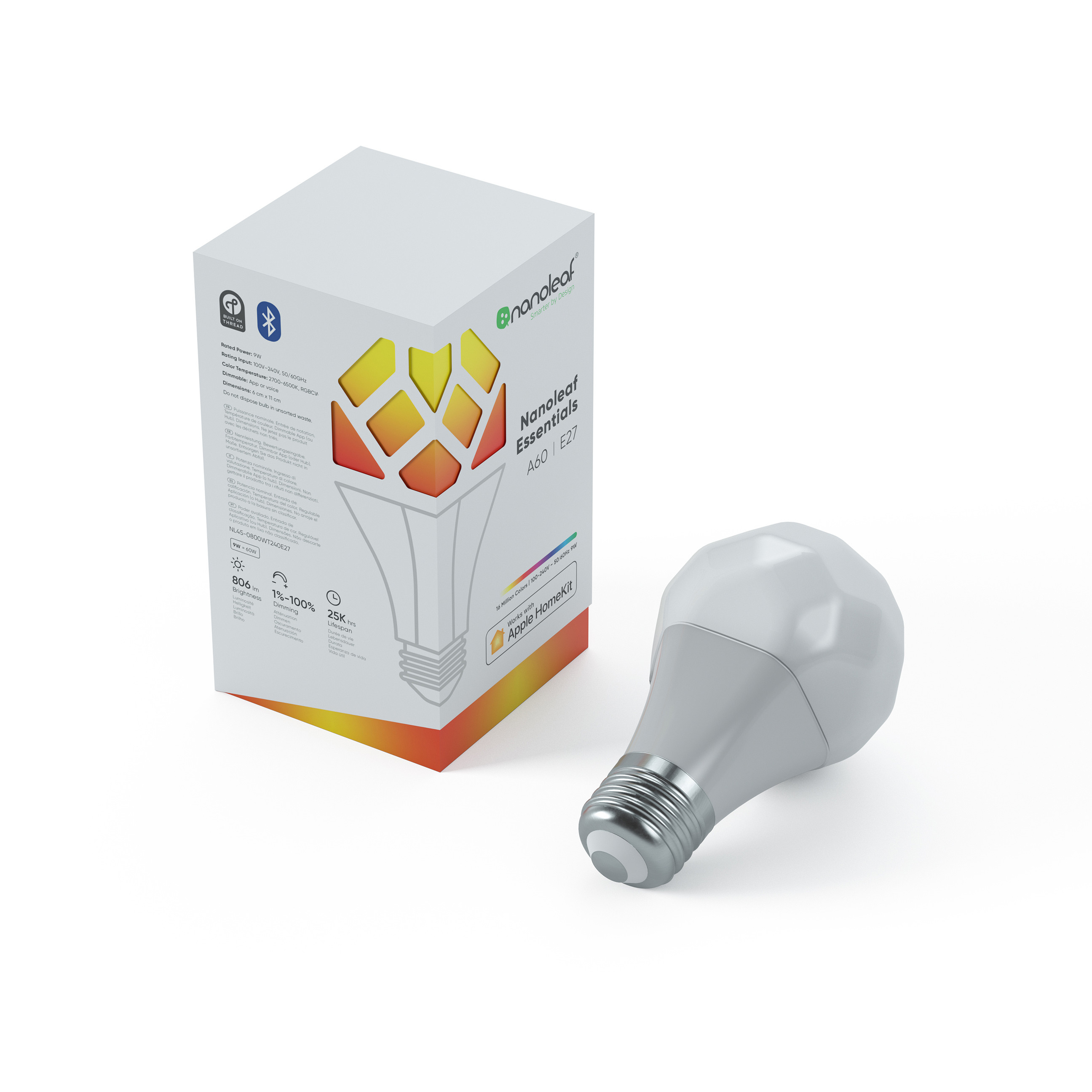 NL45-0800WT240E2 BULB LIGHT NANOLEAF Tageslichtweiß E27 / ESSENTIALS Warmweiß Glühbirne - / Multicolor