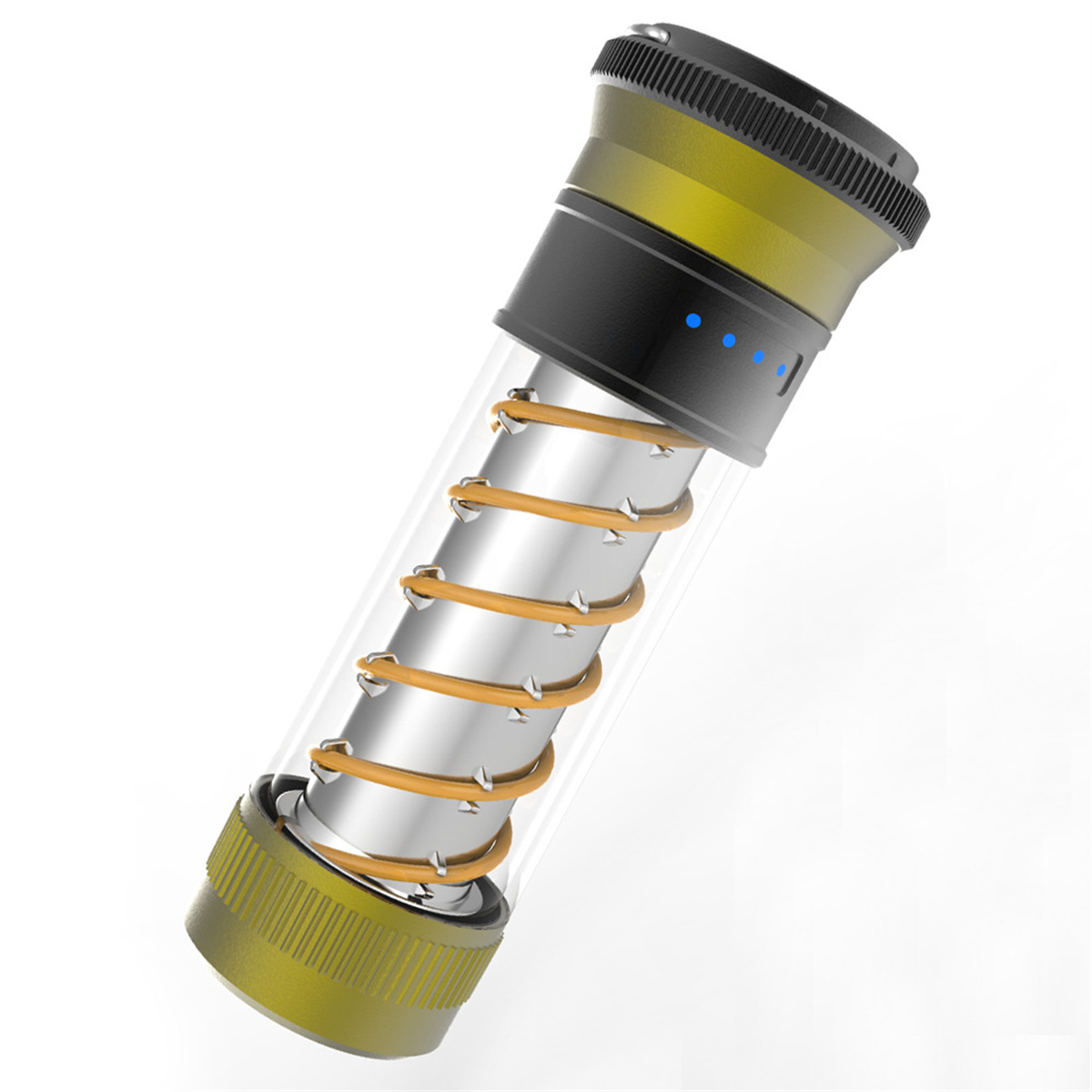 UWOT Outdoor-Taschenlampe: Stromverbrauchsbeständig, Doppelspirallicht, Taschenlampe tragbar,Gold wasserdicht und