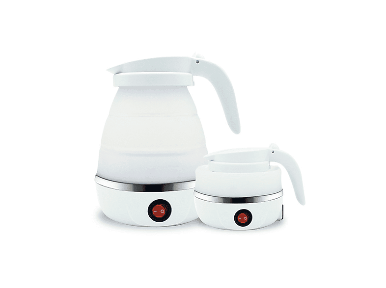 SYNTEK Tragbarer faltbarer elektrischer Wasserkocher aus weißem Silikon Wasserkocher, Weiß