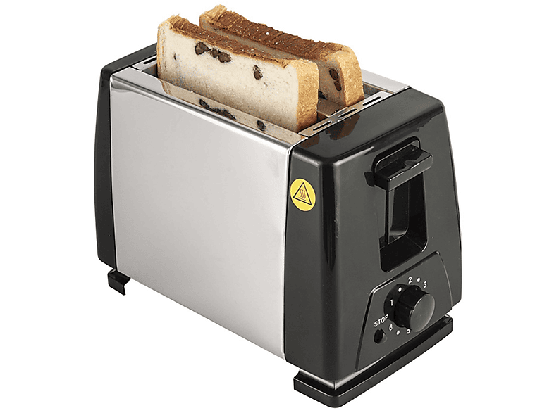 SYNTEK Brot Maschine schwarz Toaster Treiber Toaster Frühstück Sandwich Maschine Toaster Schwarz (750 Watt, Schlitze: 2)