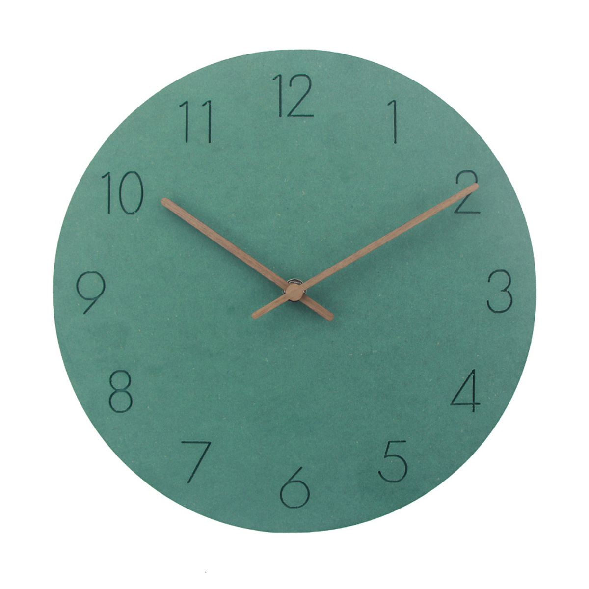 SYNTEK Uhr minimalistische Wanduhr aus Wohnzimmer kreativ Holz stumm braun hängen Uhren Wanduhr