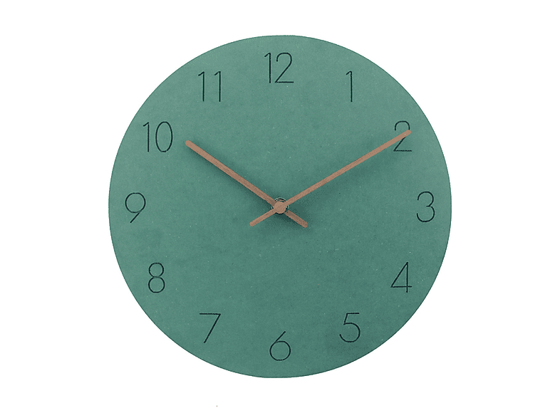 SYNTEK Uhr aus kreativ Wanduhr stumm Wohnzimmer Wanduhr minimalistische hängen Uhren grün Holz