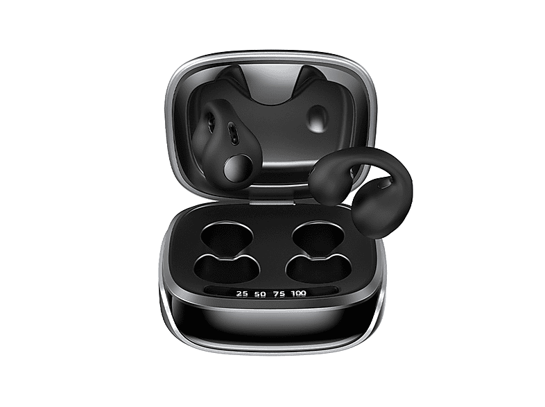 SYNTEK Headset Schwarz drahtloses Bluetooth Headset Knochenleitung, On-ear Bluetooth Kopfhörer Bluetooth Schwarz