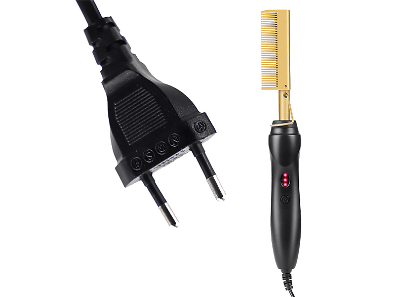 SYNTEK Elektrischer Kupferkamm Haarglätter Gold Nass & Trocken Verwendung Haarglätter, Temperaturstufen: 3