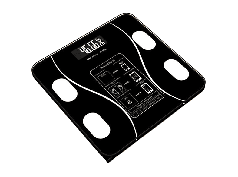 Körperfettwaage Bis 180kg Mit Bluetooth & APP – Smart BMI Analyse, Digitale Glas-Badezimmerwaage