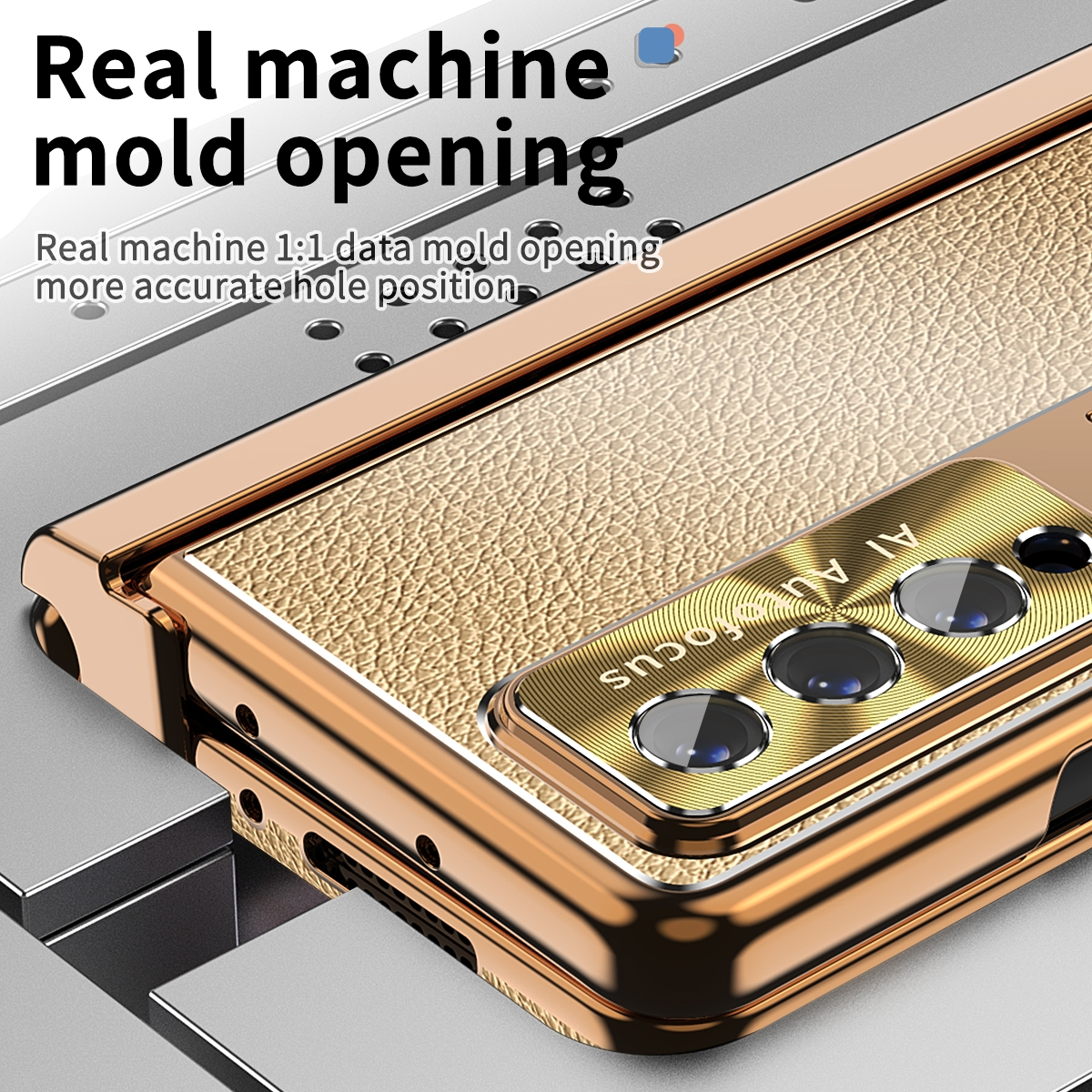 WIGENTO Fold4 Gold Grad 360 Hülle Samsung, Galaxy Bookcover, 5G, Stift, Z + Magnetische
