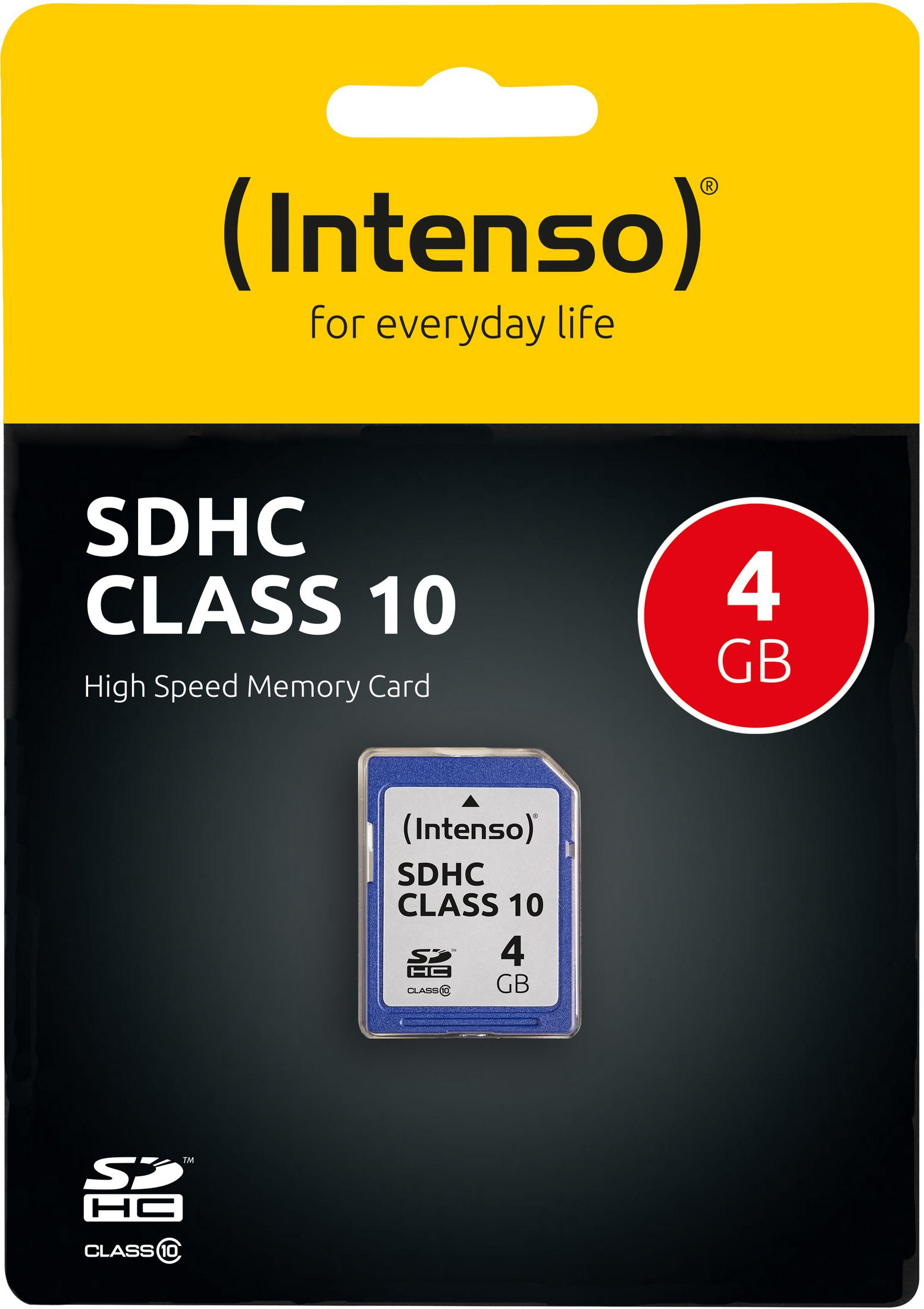 SD SDHC, 4GB INTENSO SD MB/s Class 20 10 Speicherkarte, Card GB, 4