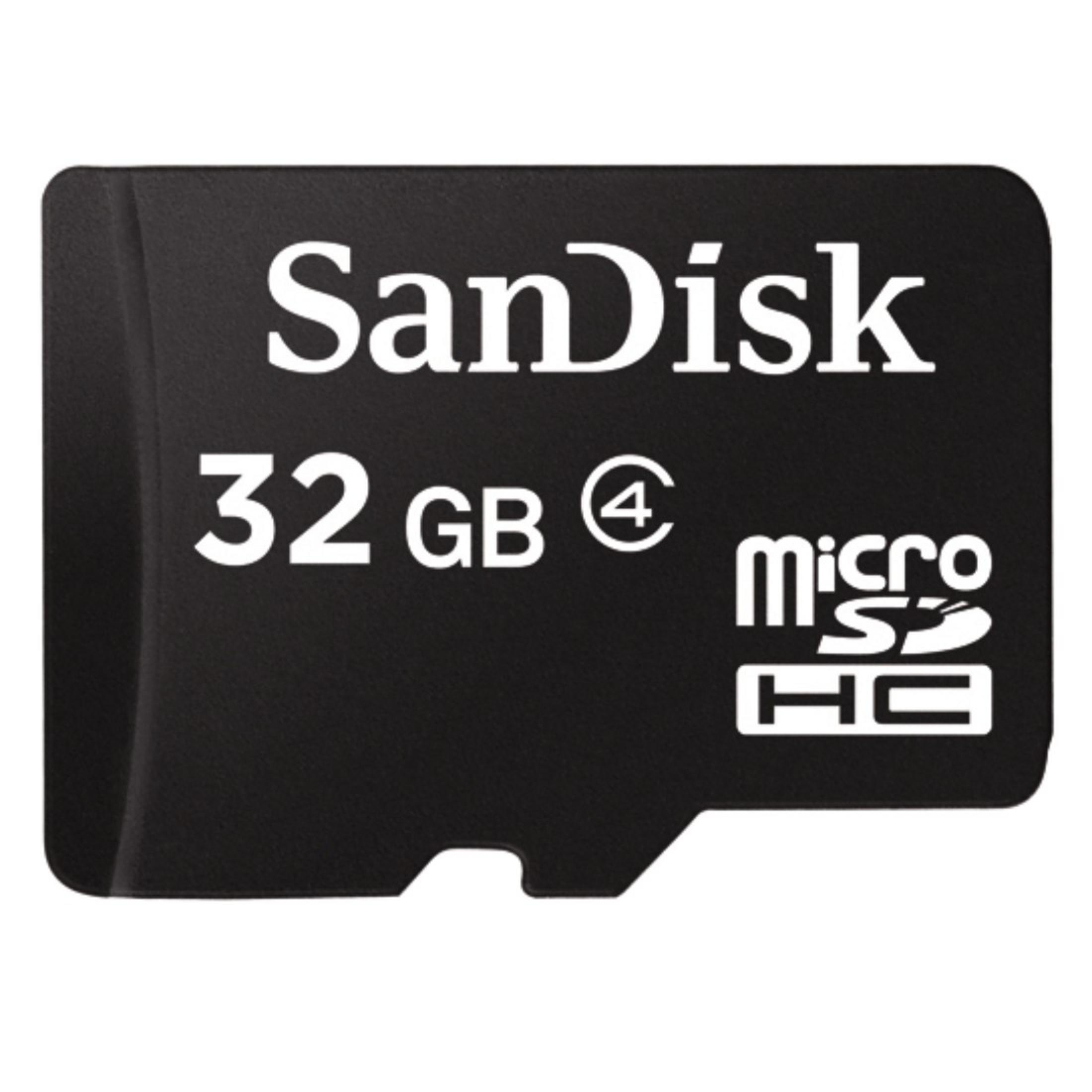 Eine schwarze SanDisk 32 GB Micro SD-Karte.