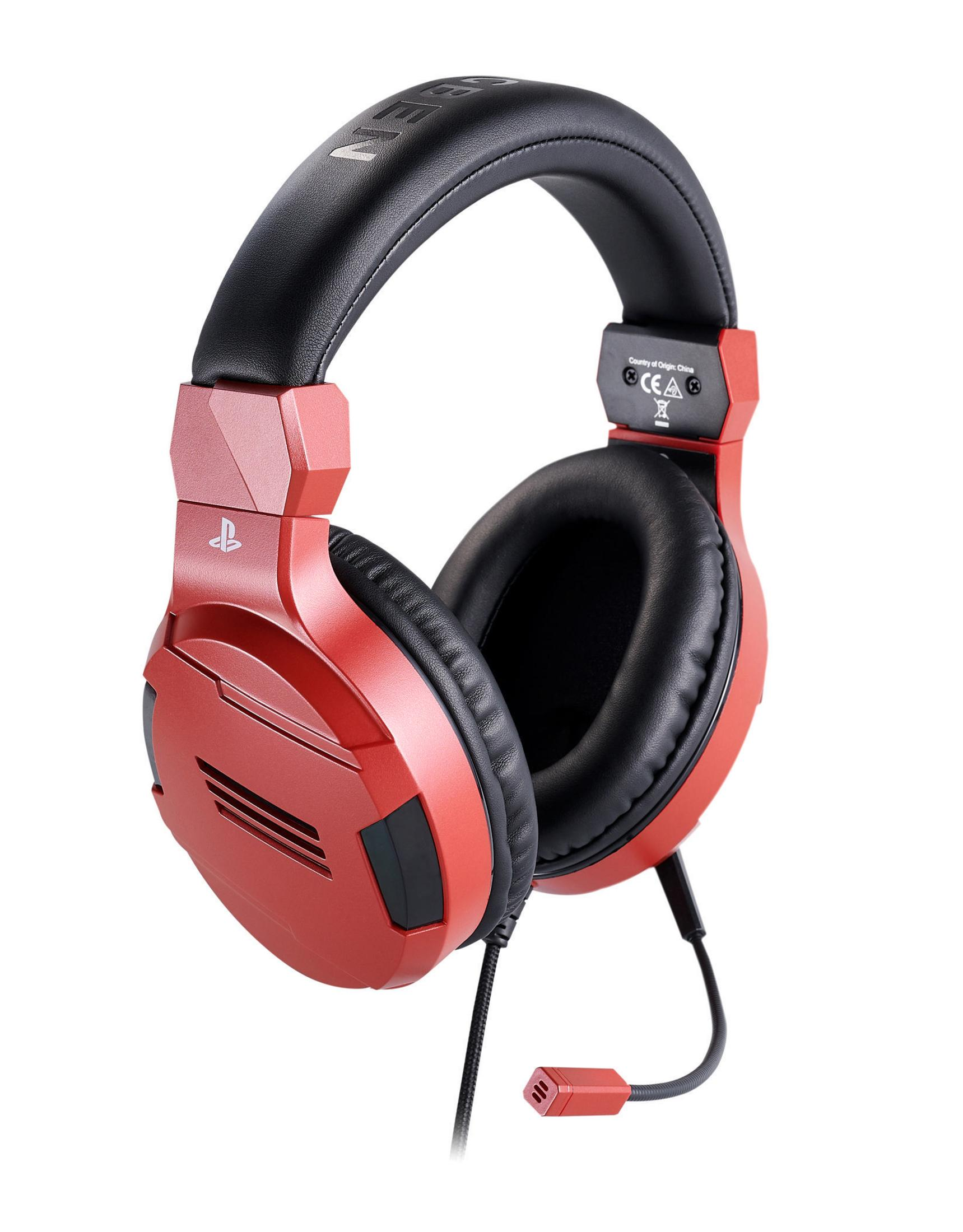 PS4 RED STEREO-HEADSET NACON PLAYST, Rot/Schwarz V3 Over-ear Headset Gaming