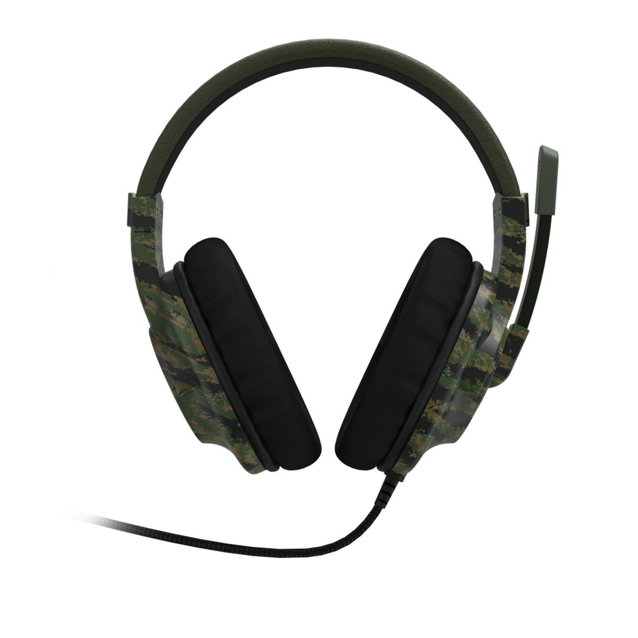 Kopfhörer mit Camouflage-Muster und eingebautem Mikrofon.