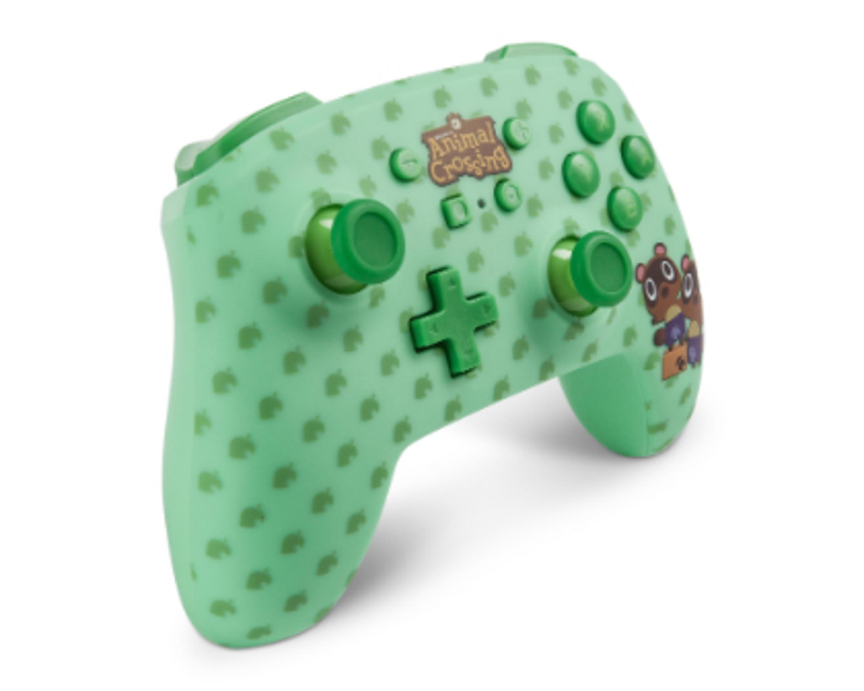 Grüner und weißer Animal Crossing Controller.