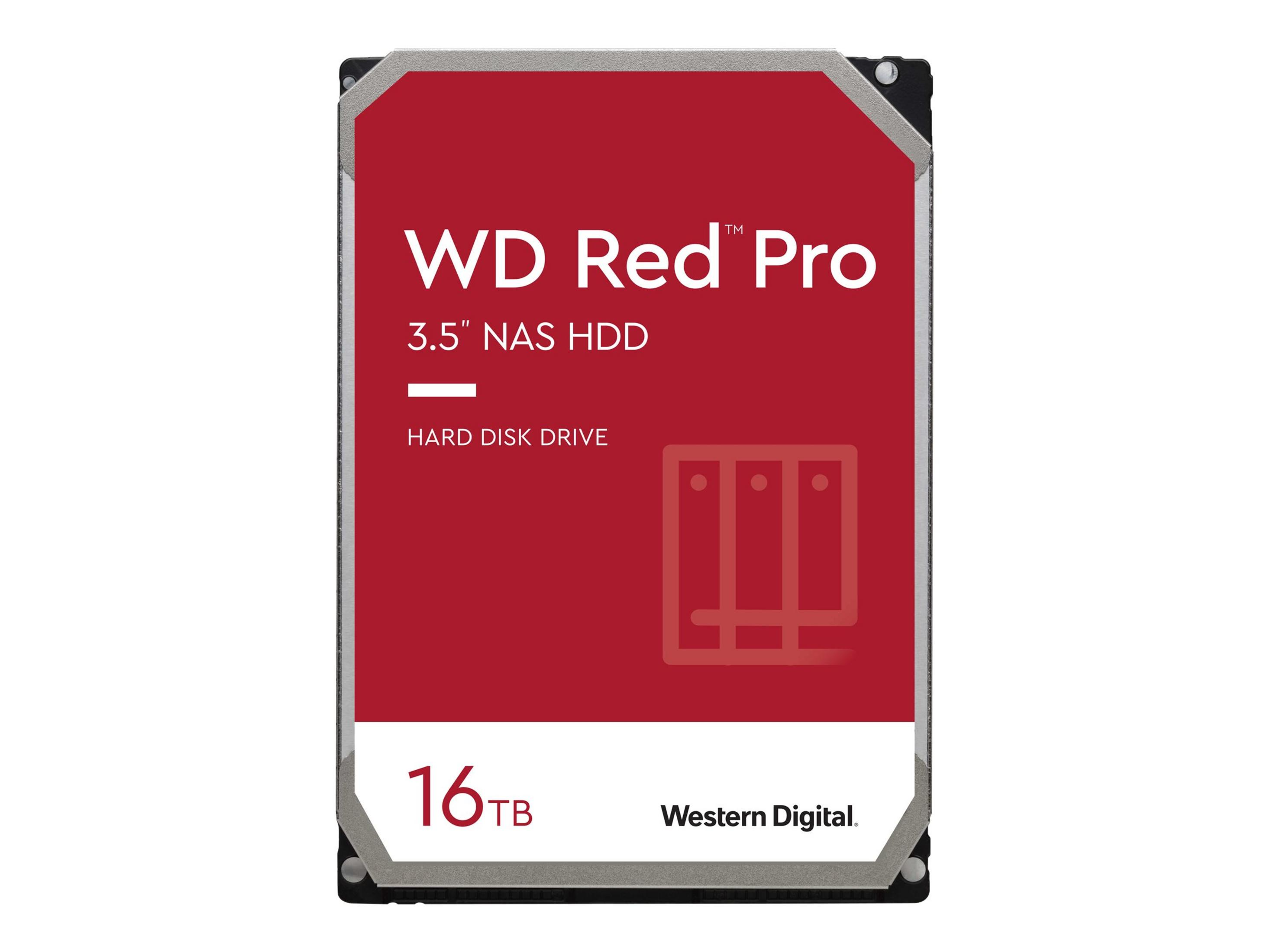 Dysk twardy WD Red Pro z tekstem i białym tłem. Widnieje na nim 16TB.