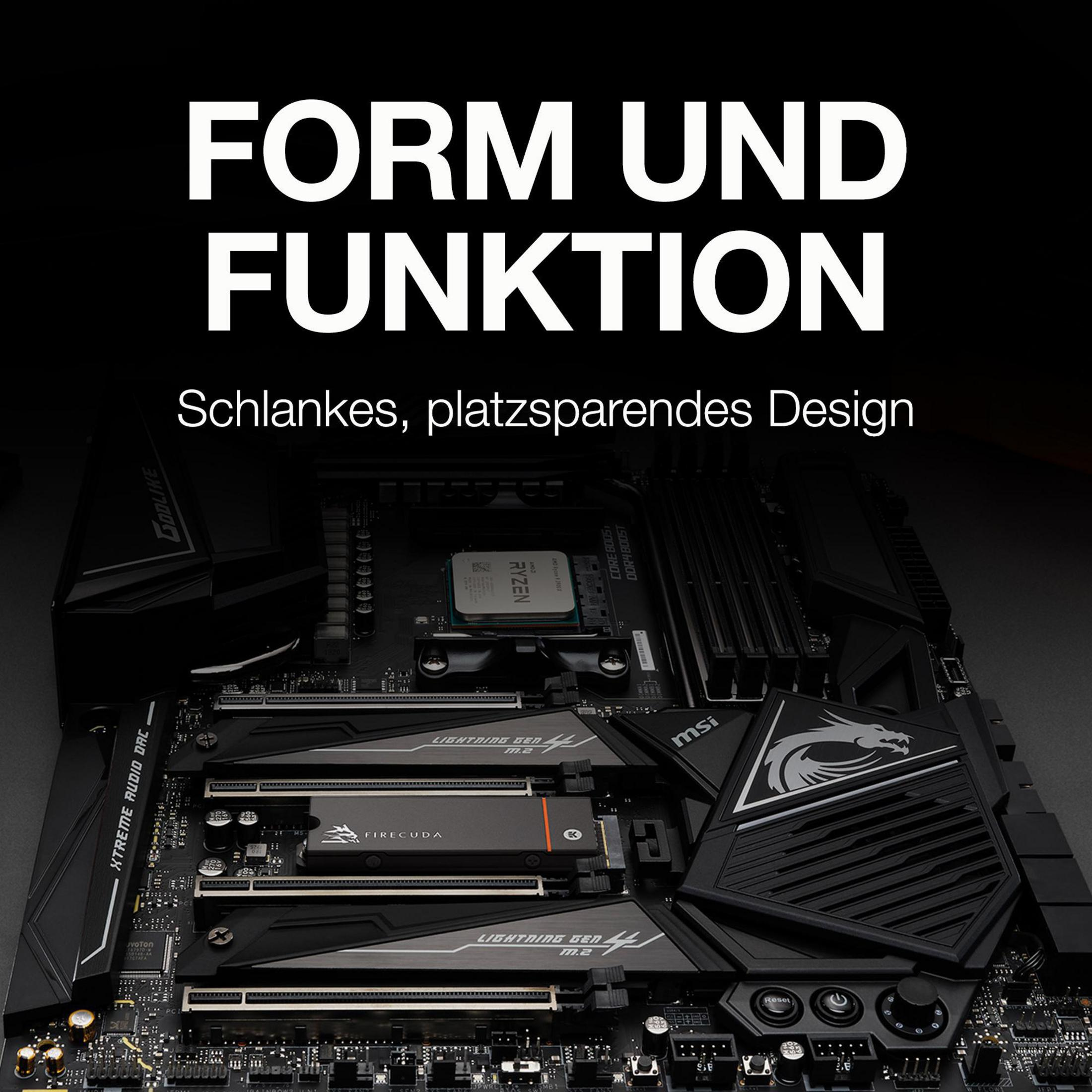 Płyta główna z procesorem i innymi komponentami. Tekst: Forma i Funkcja, Smukła i oszczędzająca miejsce konstrukcja.