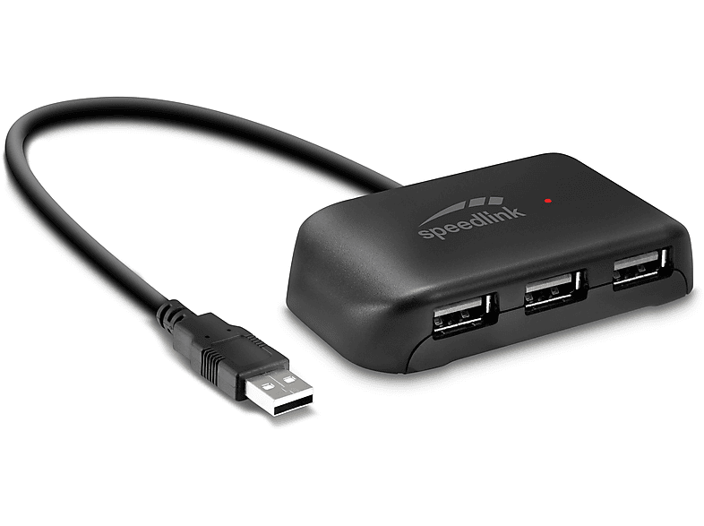 EVO Schwarz Hub, 2.0, SNAPPY USB HUB SPEEDLINK SL-140004-BK USB 4-PORT