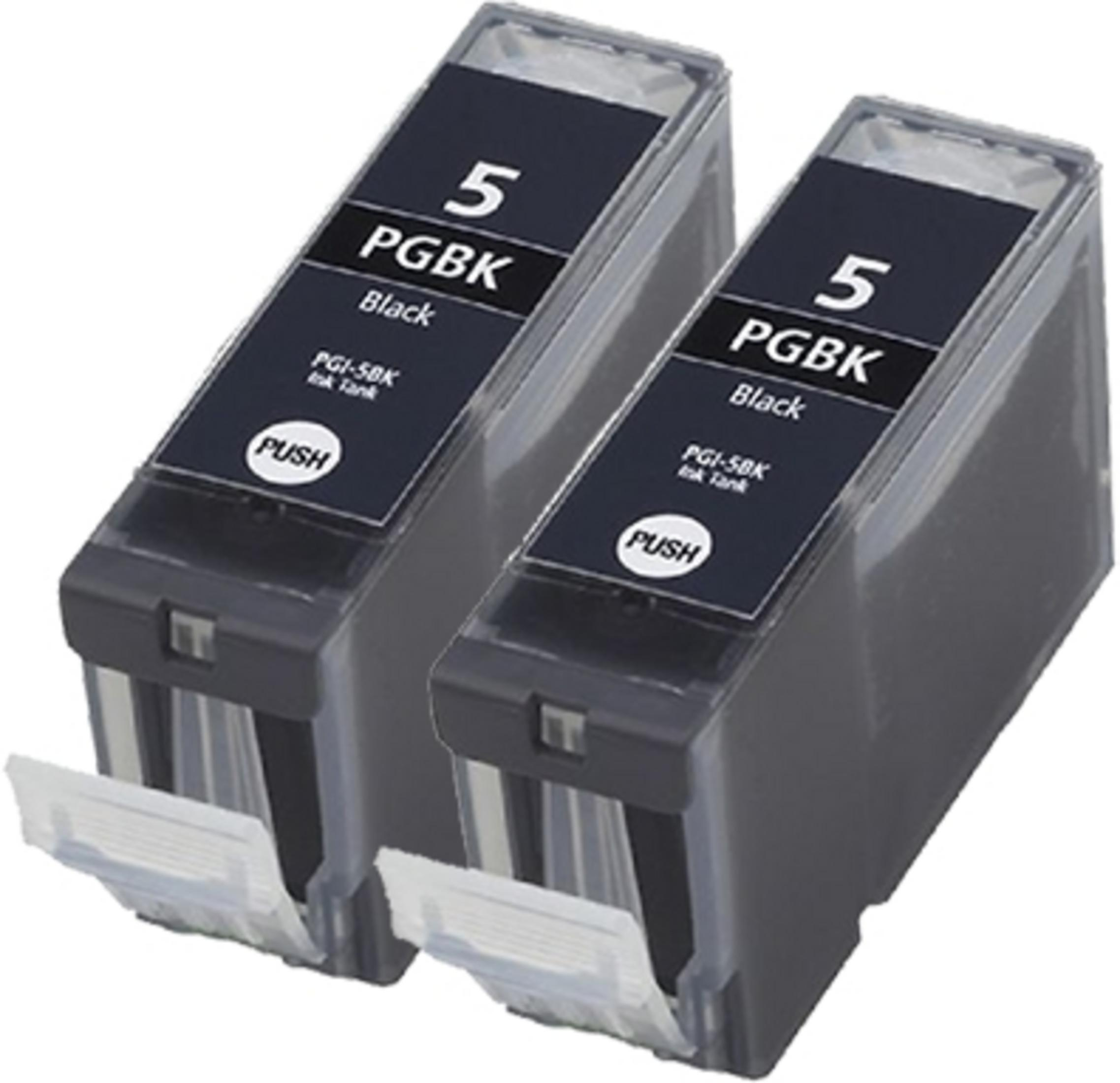 Due cartucce d'inchiostro nero con l'etichetta '5 PGBK Black'.
