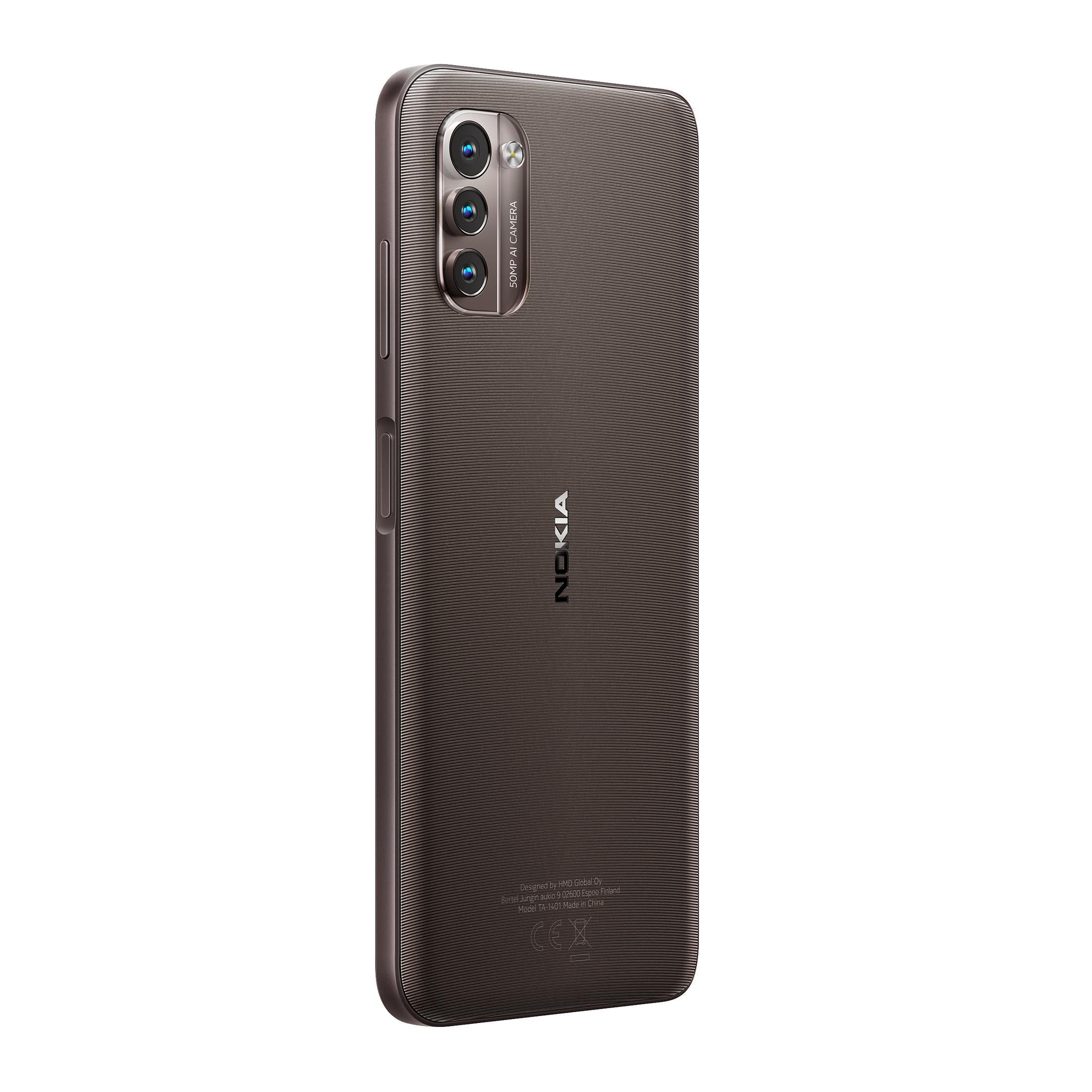 Rückseite eines Nokia-Telefons, braun, mit Kamera und Nokia-Logo.