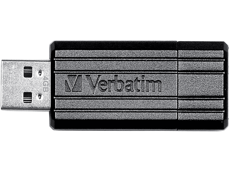 VERBATIM 49062 8GB USB DRIVE 2.0 PIN STRIPE USB-Stick (Schwarz, 8 GB)